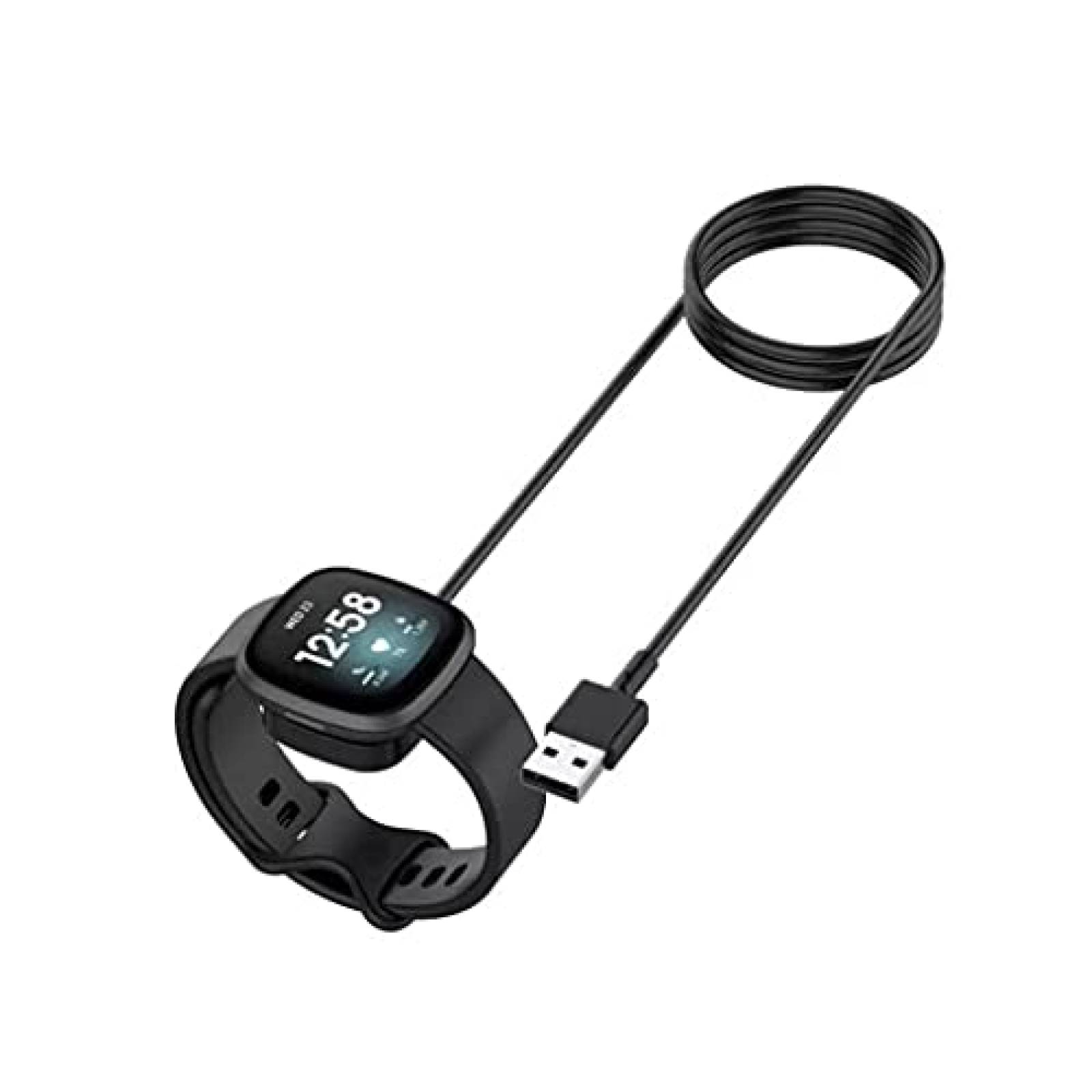 Cargador para Fitbit Versa 3 PARTSMBP 3.28ft -Negro
