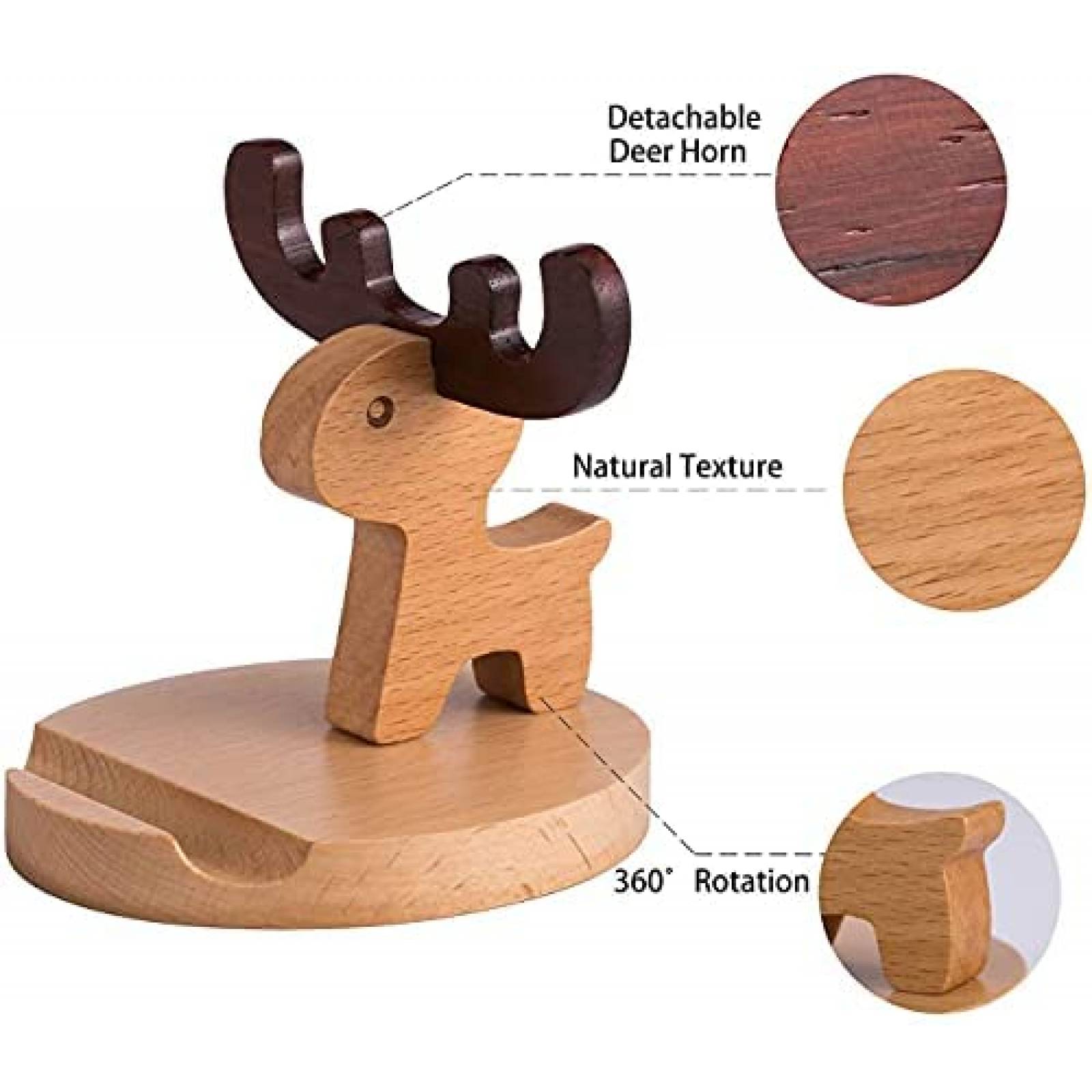 Soporte POKANIC Ciervo De Madera Para Celular -Marron