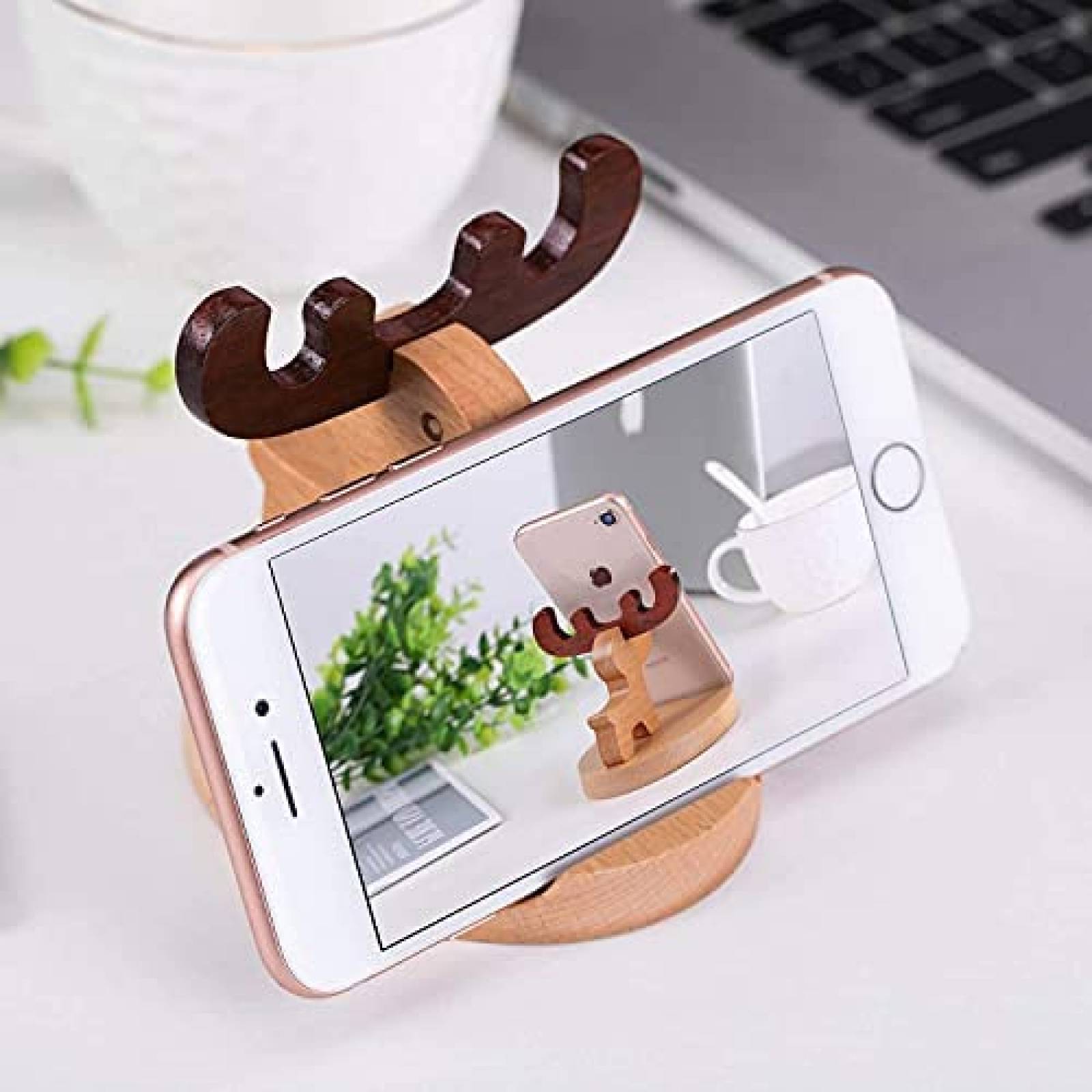 Soporte POKANIC Ciervo De Madera Para Celular -Marron