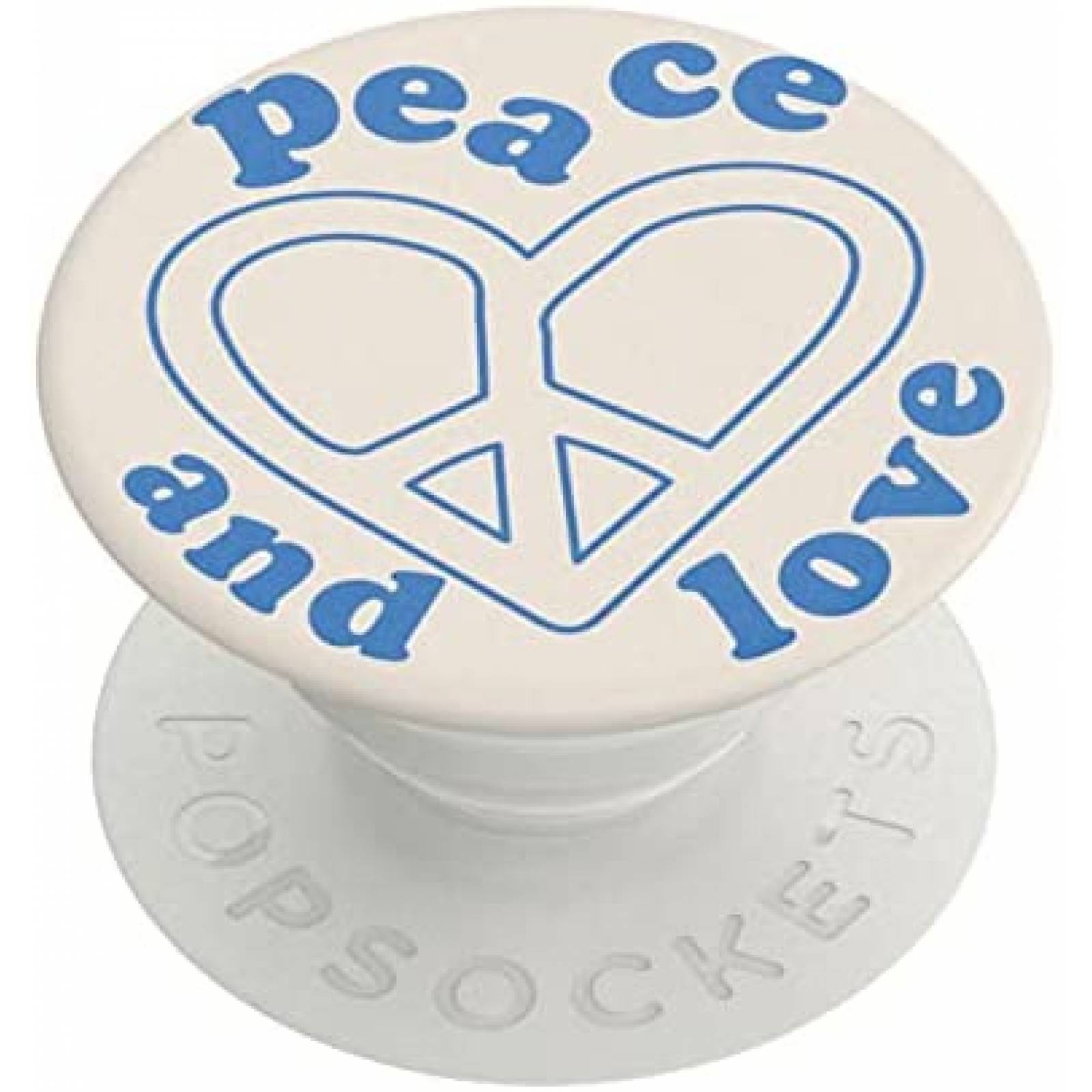 Agarre de Celular PopSockets Popgrip Peace and Love -Blanco