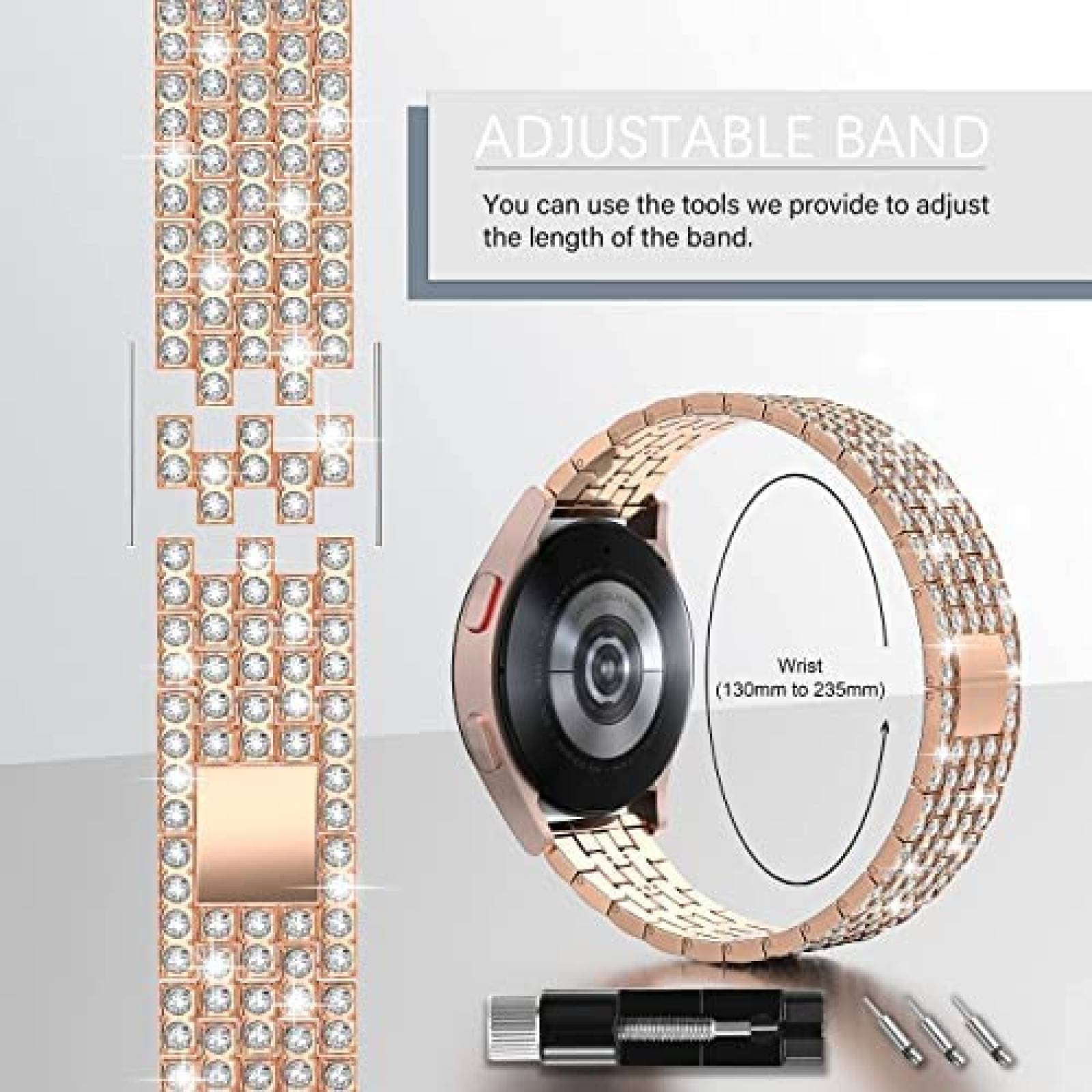Correa para Samsung Galaxy Watch 4 QVLANG con diamantes