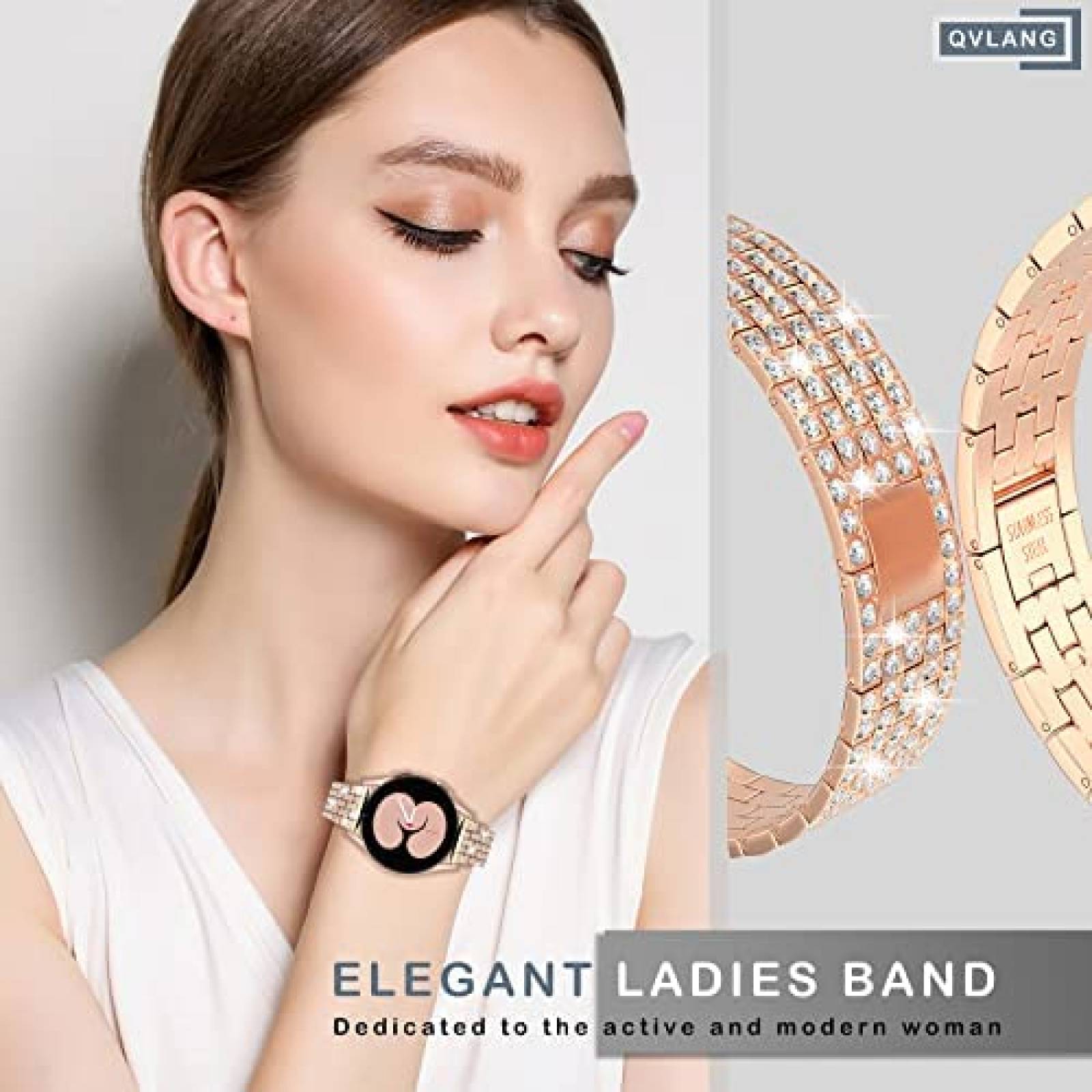 Correa para Samsung Galaxy Watch 4 QVLANG con diamantes