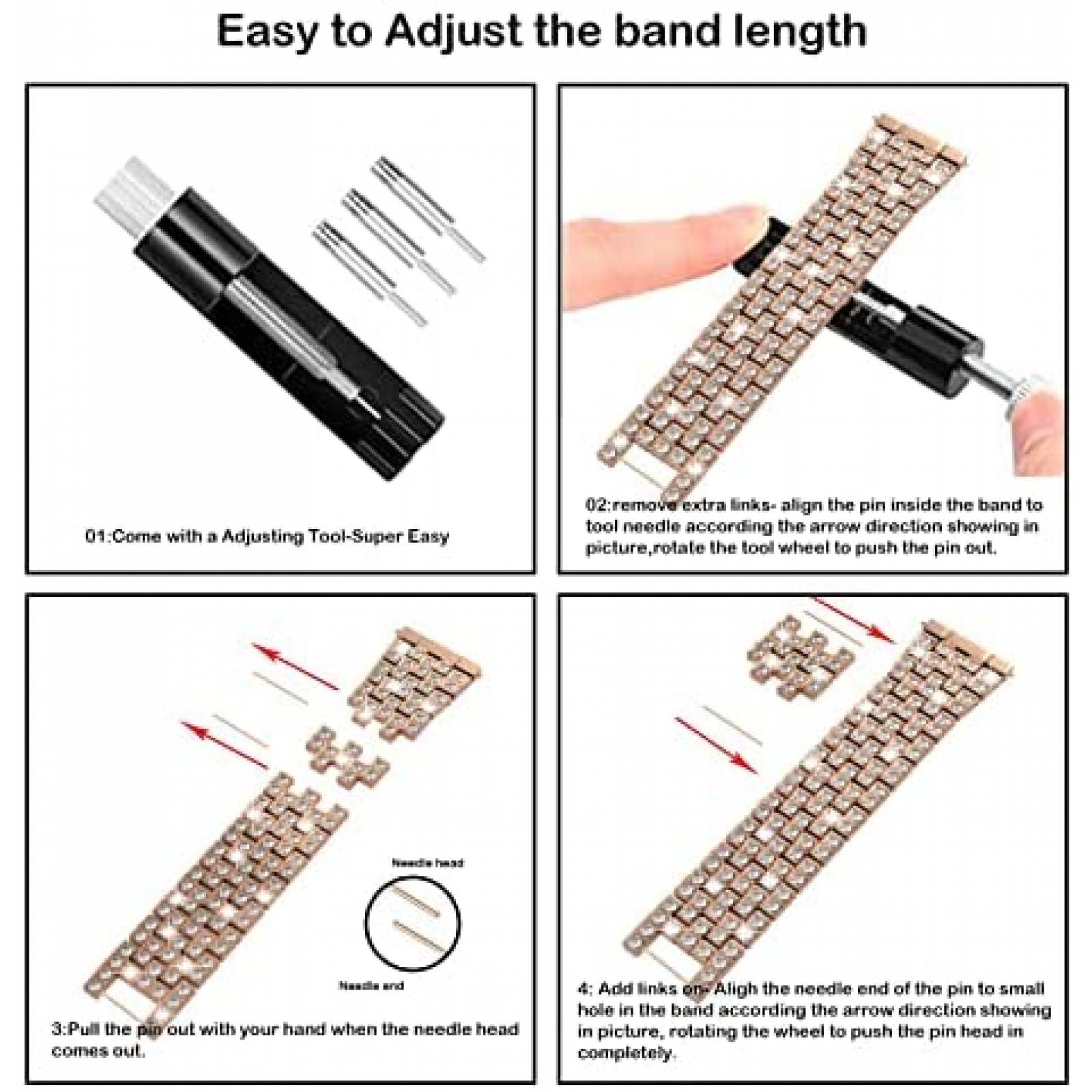 Correa para Samsung Galaxy Watch 4 QVLANG con diamantes