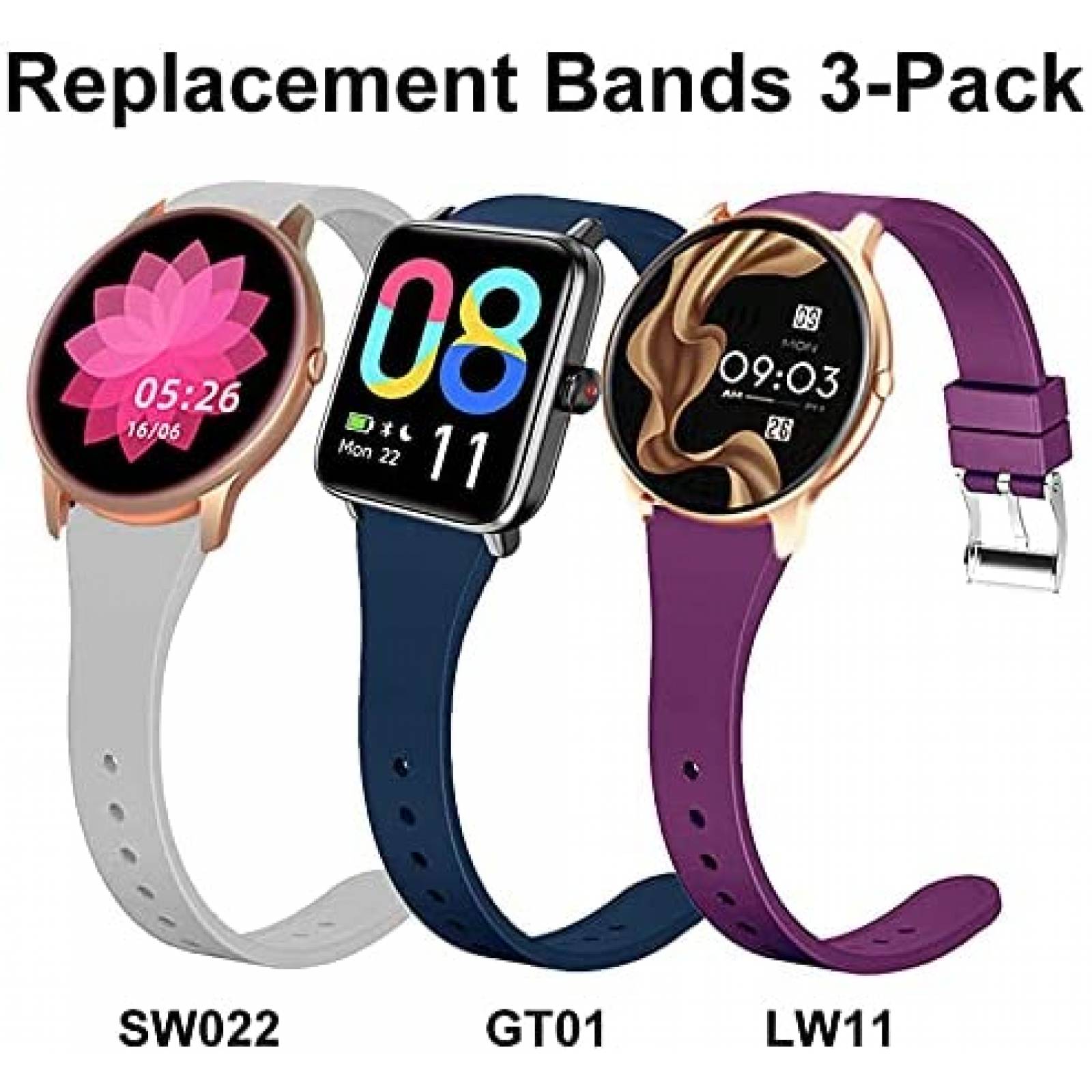 Correa Smaate para Reloj YAMAY 022 3 Pzs -Azul/Morado/Plata