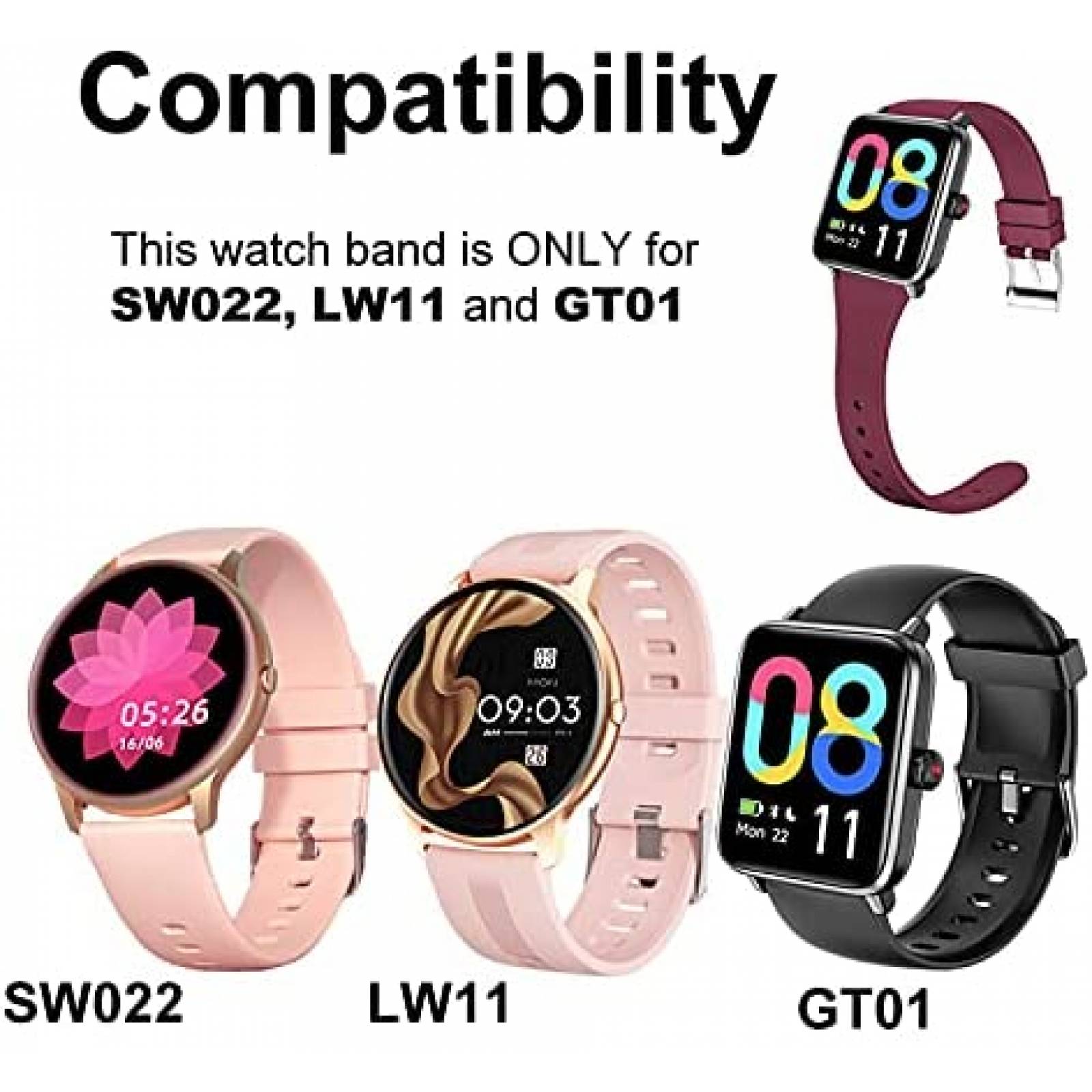 Correa Smaate para Reloj YAMAY 022 3 Pzs -Azul/Morado/Plata