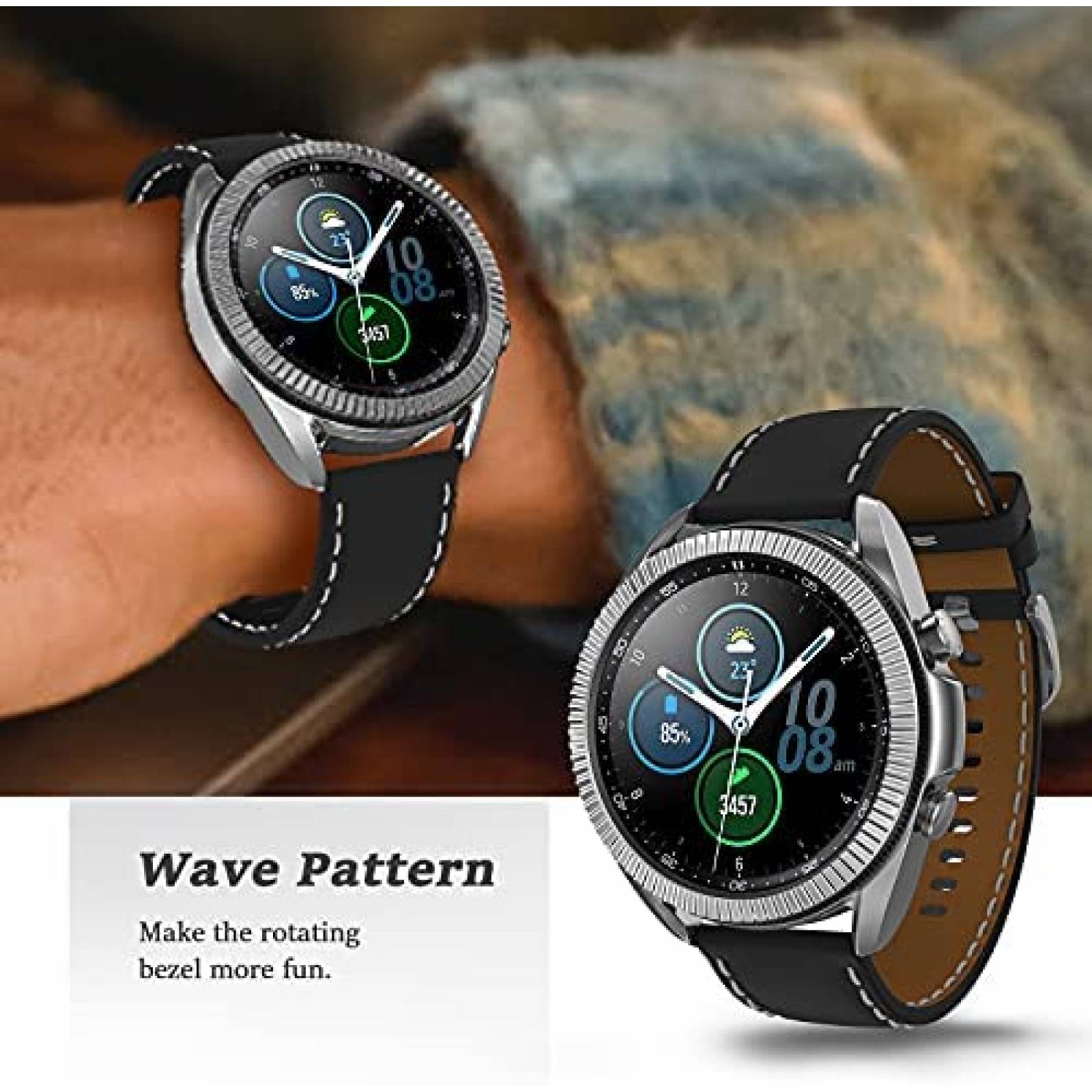 Cubierta de bisel Tensea para Galaxy Watch 3 de acero anillo