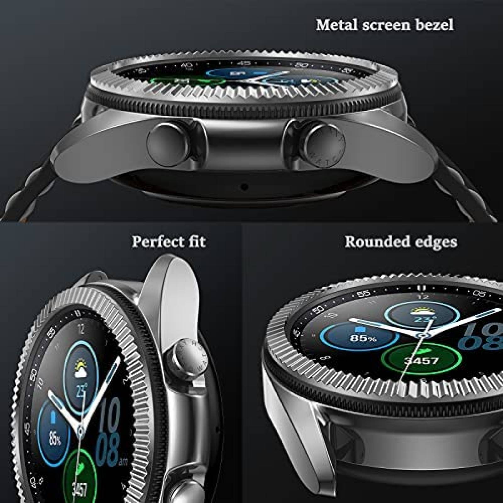 Cubierta de bisel Tensea para Galaxy Watch 3 de acero anillo