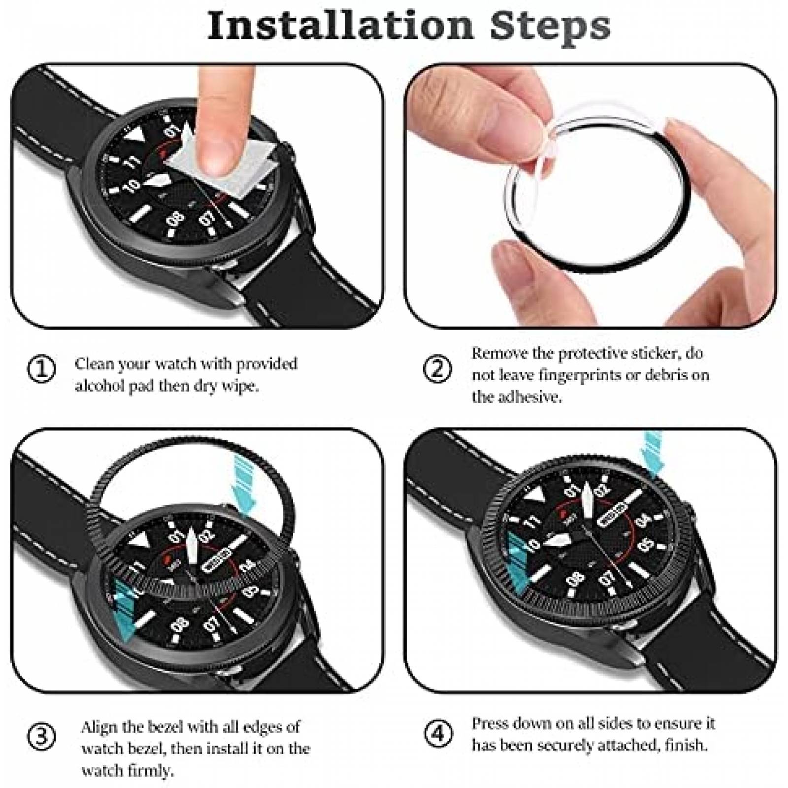 Cubierta de bisel Tensea para Galaxy Watch 3 de acero anillo