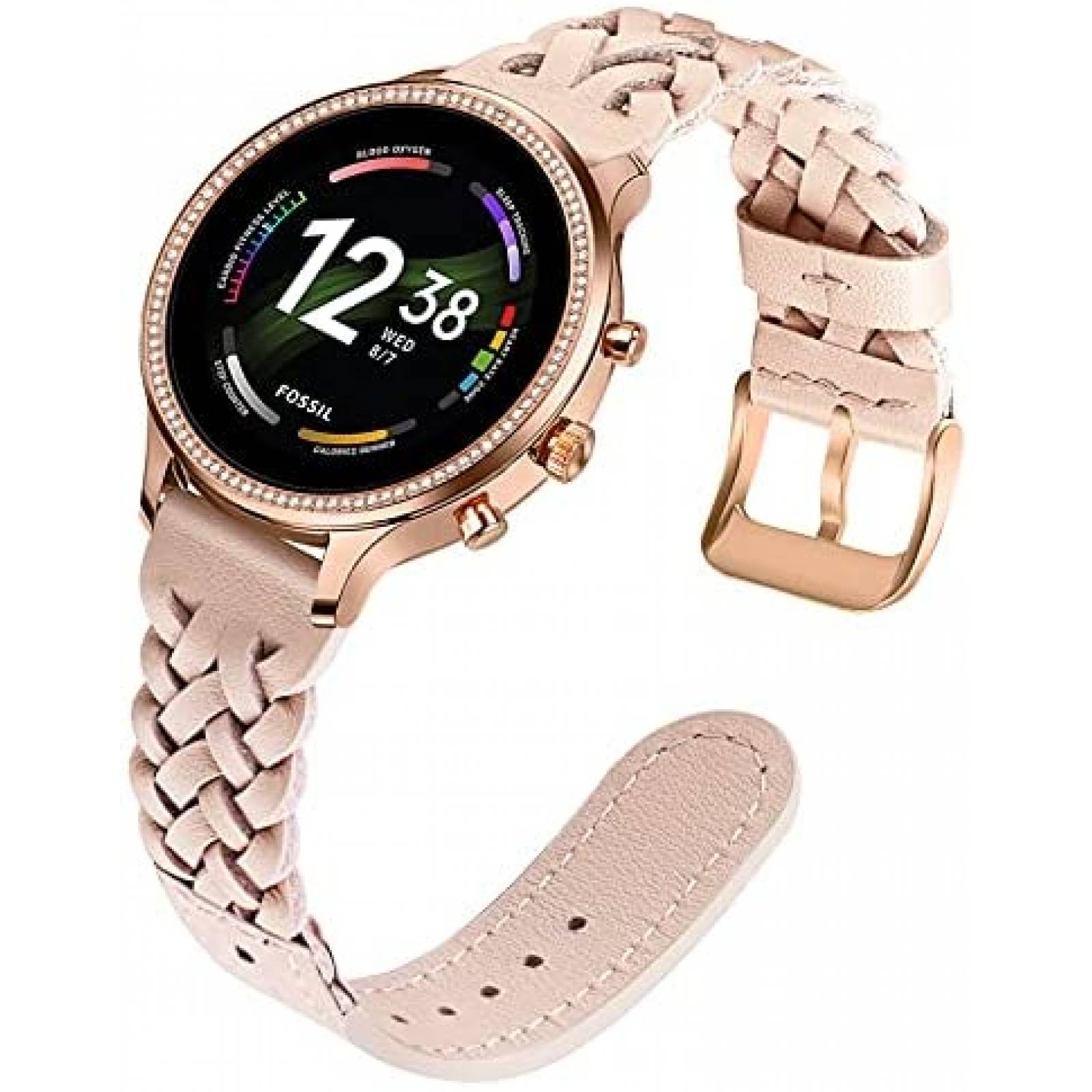 Correa smartwatch TRUMiRR Fossil Mujer 42mm Cuero -Rosa