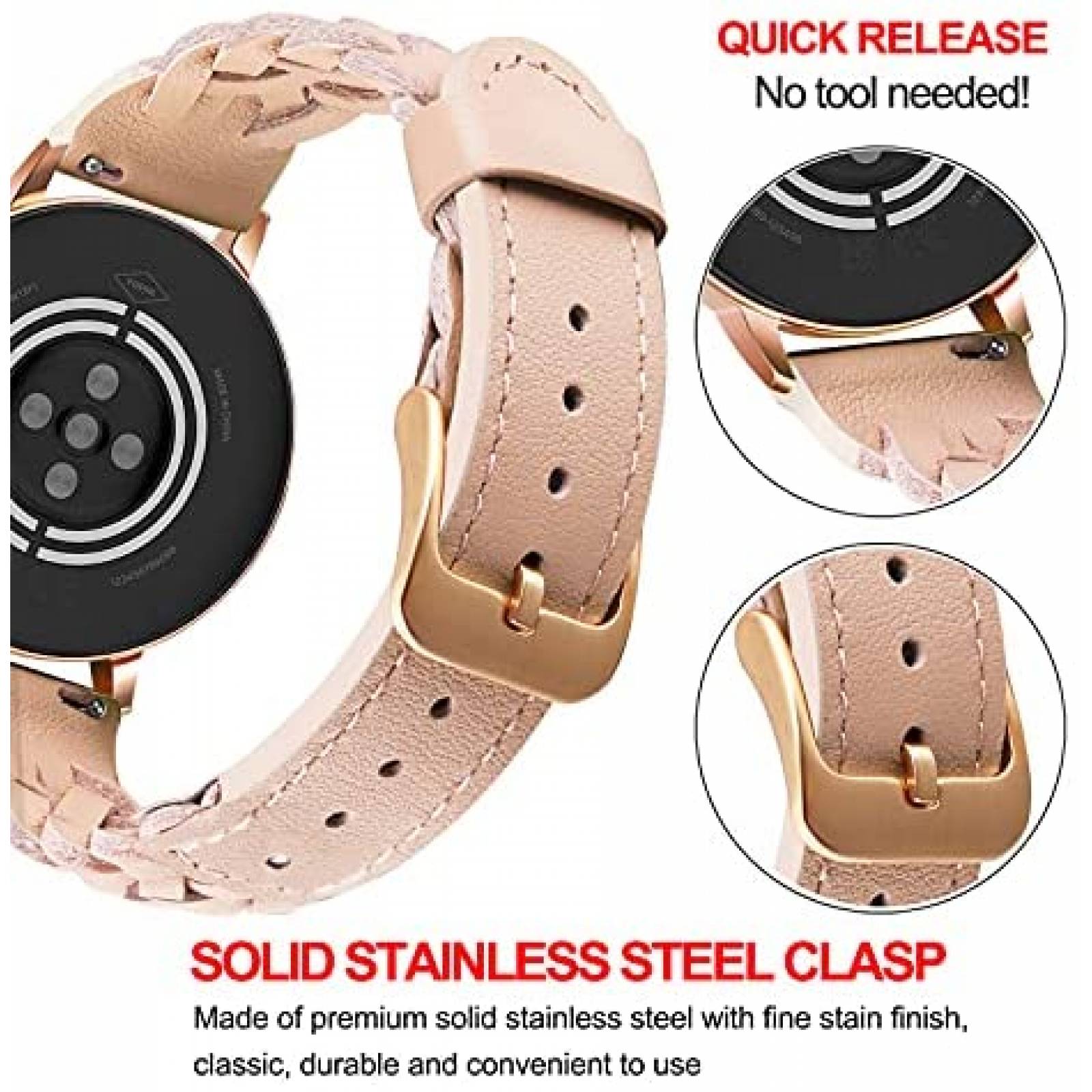 Correa smartwatch TRUMiRR Fossil Mujer 42mm Cuero -Rosa