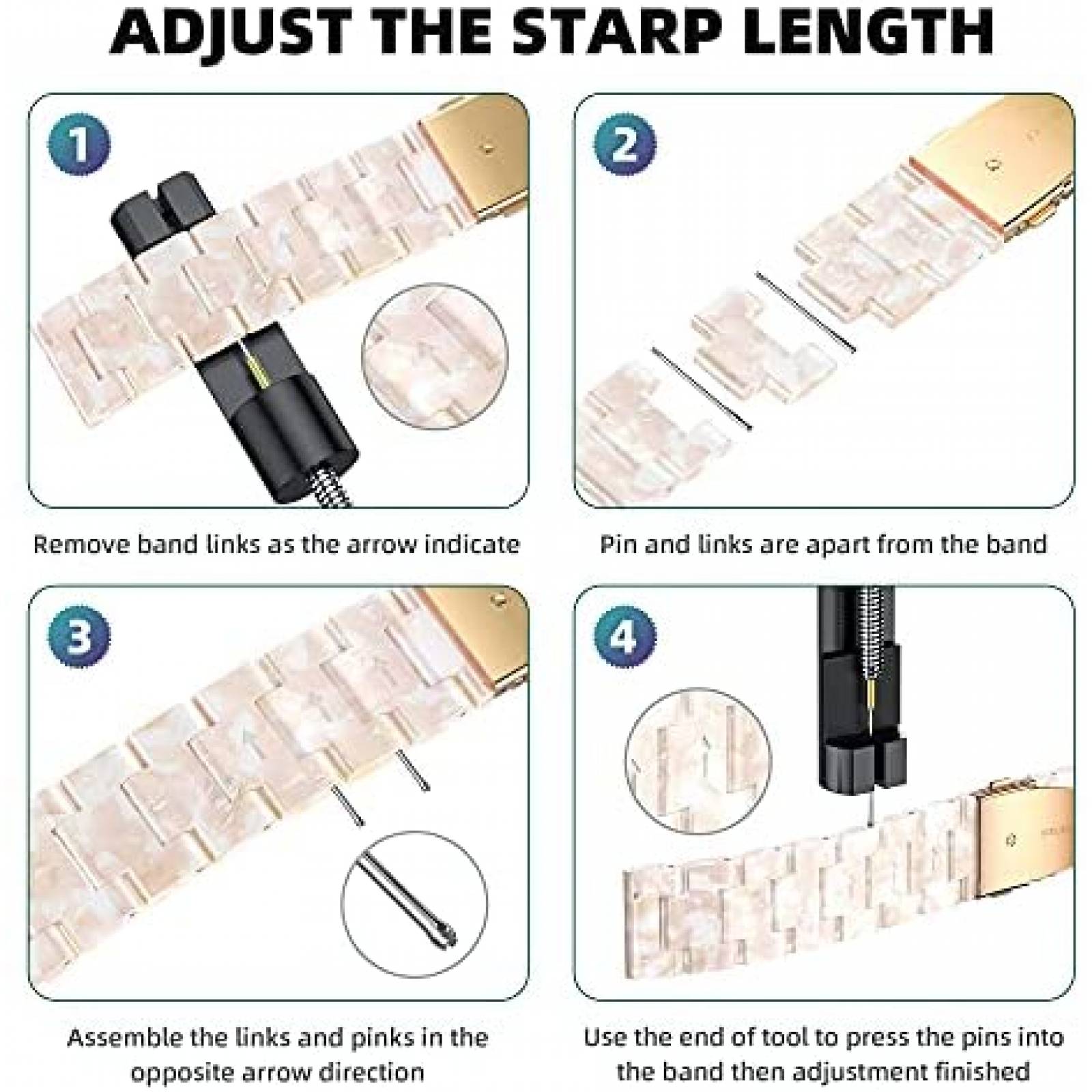 Correa smartwatch Wearlizer Galaxy Watch Active 2 44mm -Rosa