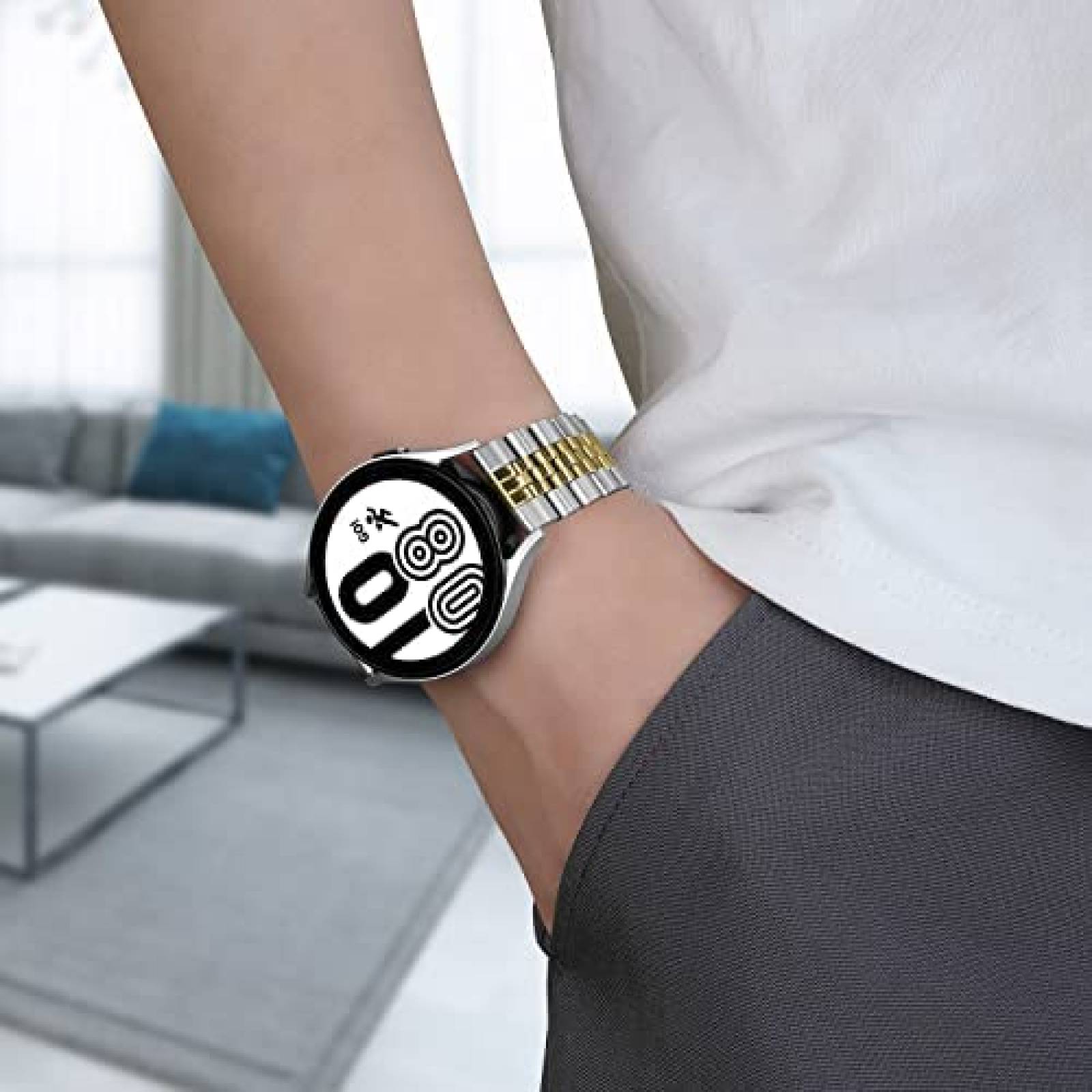 Correa de Metal Wolait para Samsung Galaxy Watch 4 -Plata