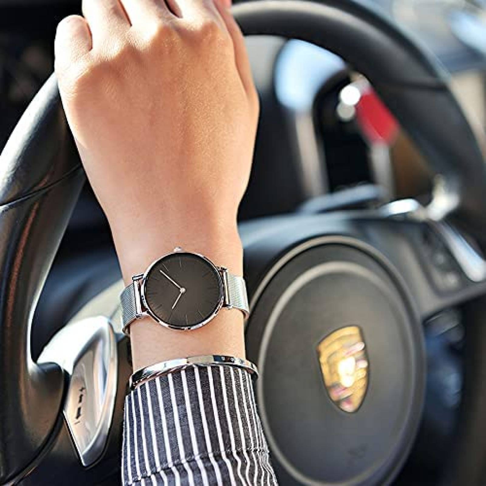 Correa de Acero Yeejok para Fossil Gen 5 22mm 2 Pzs -Plata