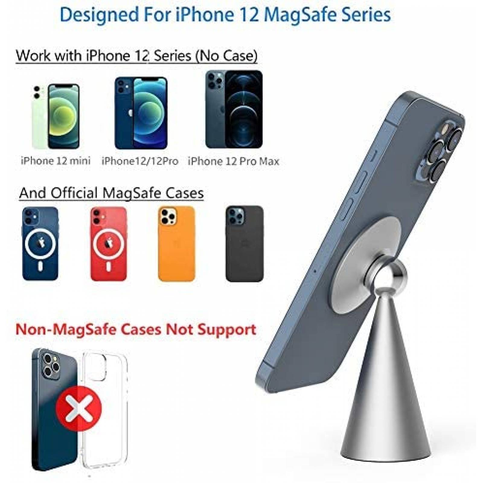 4-ok Soporte para Cargador Magsafe compatible con iPhone 12 Series