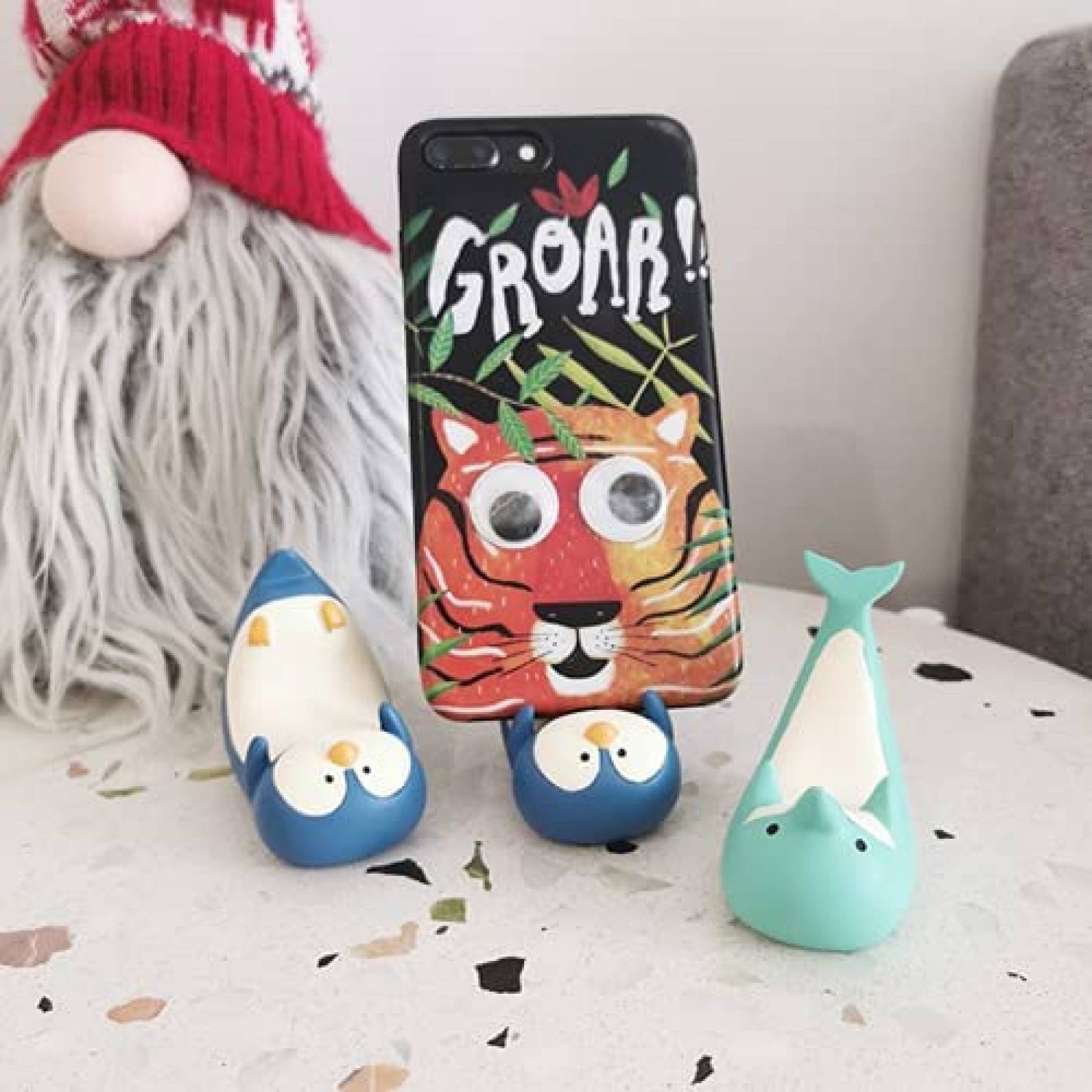 Soporte para celular ZGMYC de pingino decoracion -Azul