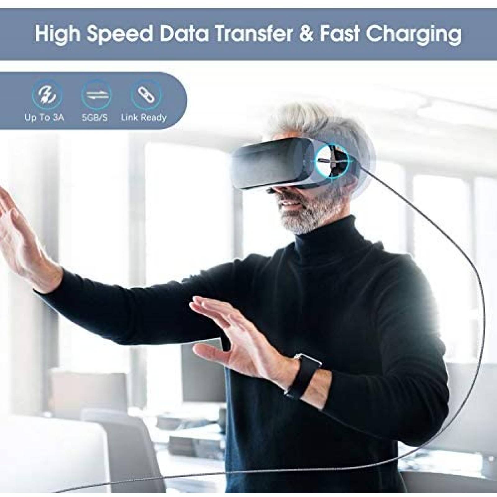 Cable Aceyoon USB a USB C de 90 10 Pies 5 Gbps -Gris