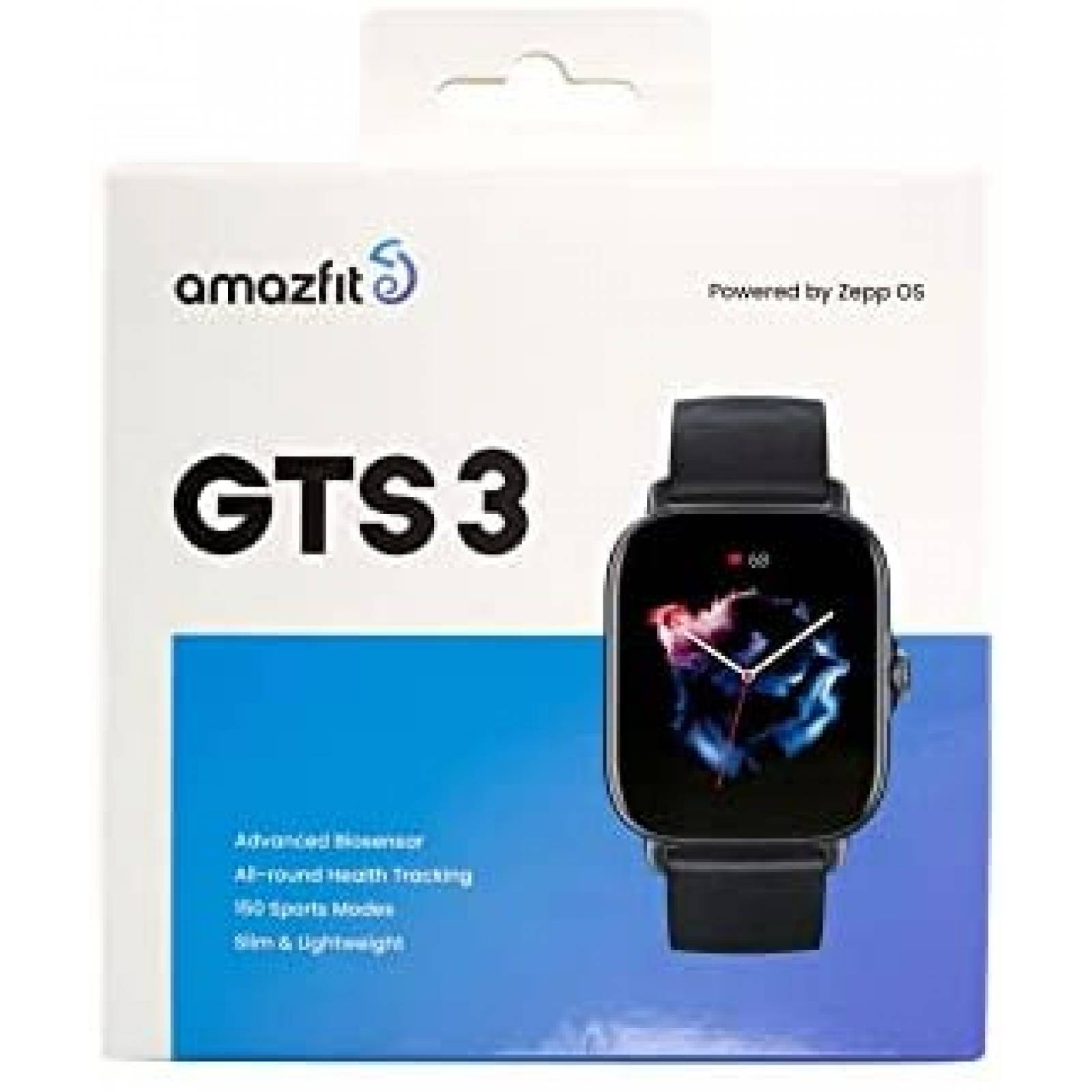 Reloj Inteligente Amazfit GTS 3 GPS AMOLED -Negro