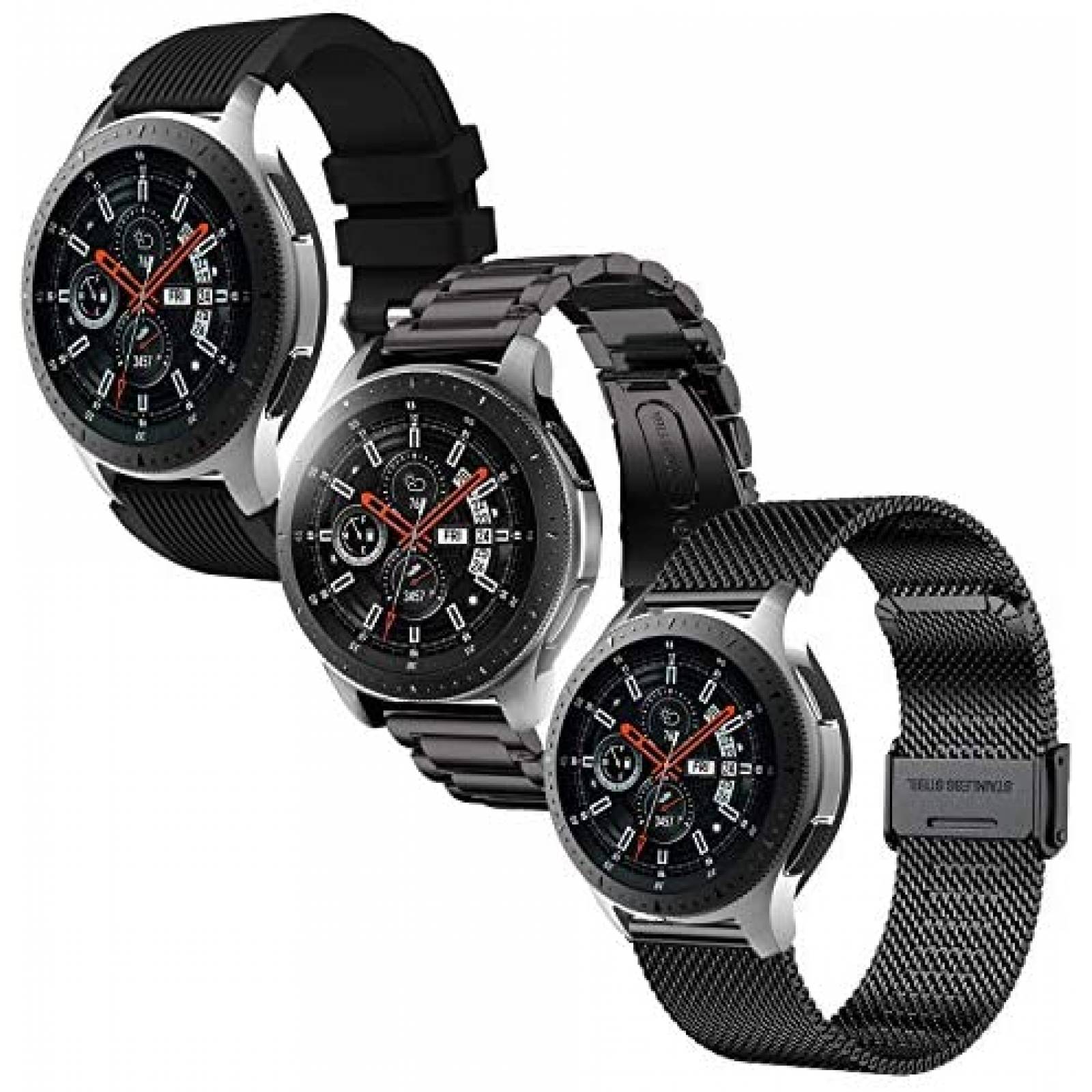 Paquete Correas Anrir para Samsung Galaxy Watch -Negro