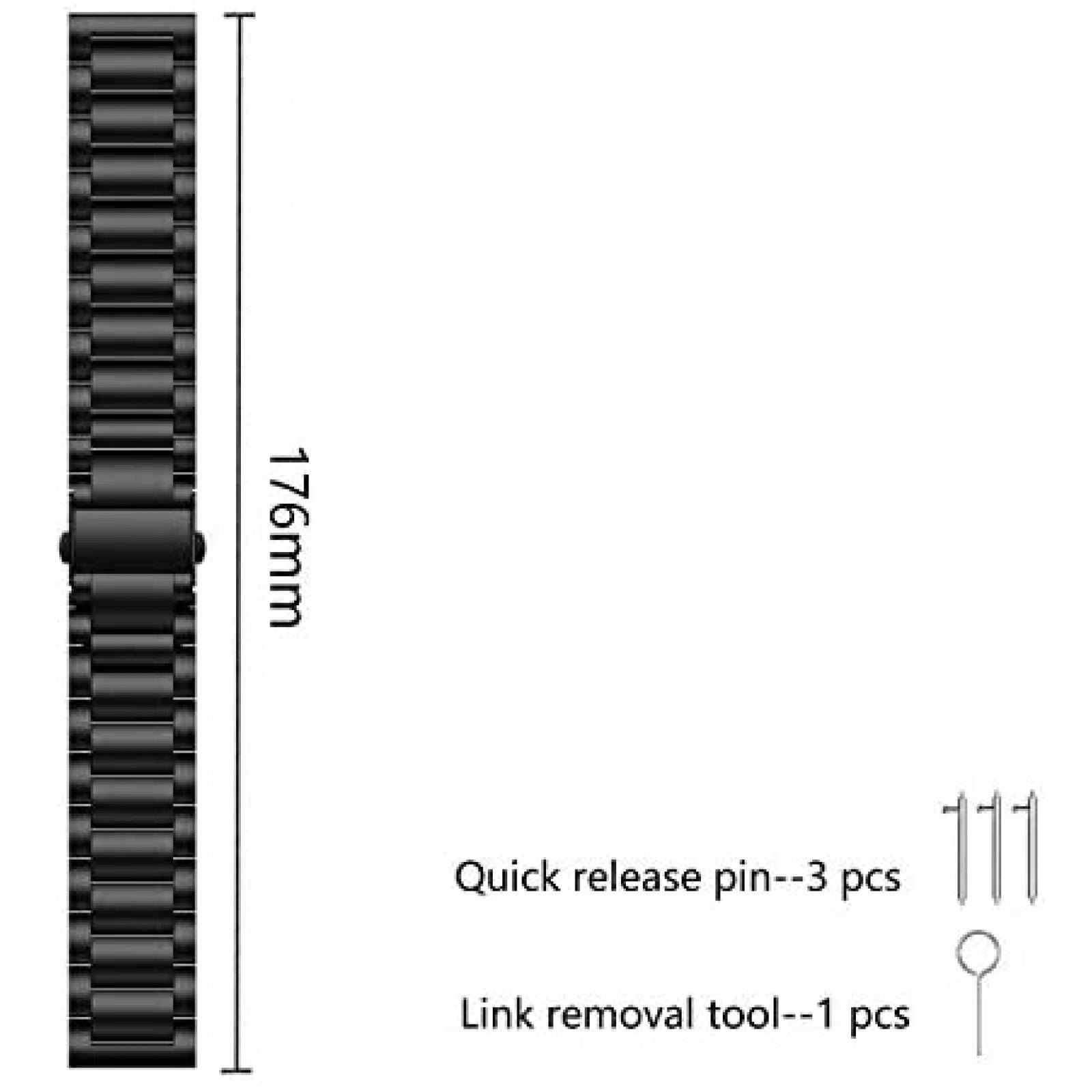 Paquete Correas Anrir para Samsung Galaxy Watch -Negro