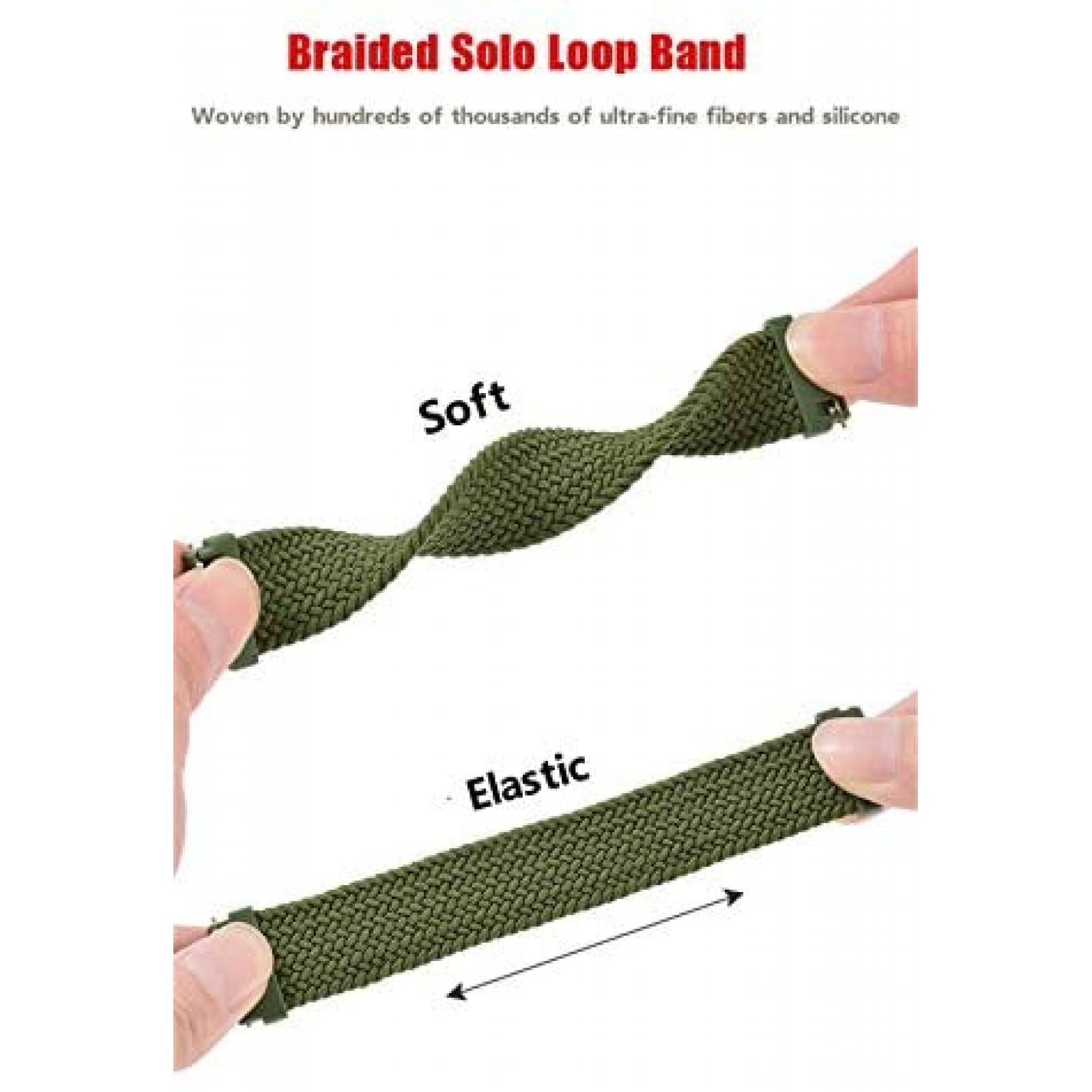 Correa Apbands de Nylon Trenzado para Galaxy Watch 4 -Negro