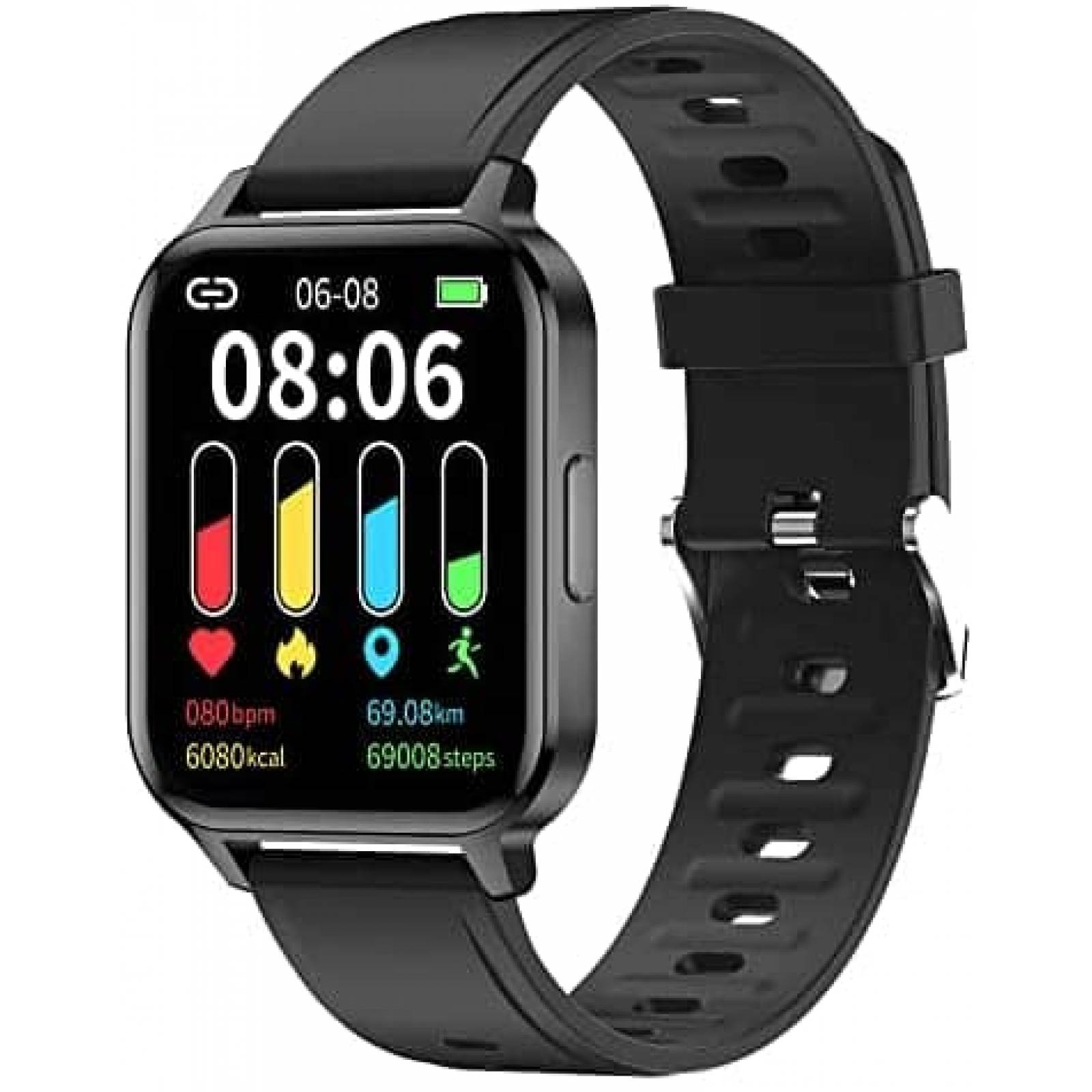 Reloj Inteligente FirYawee 1.7'' Monitoreo de Salud -Negro