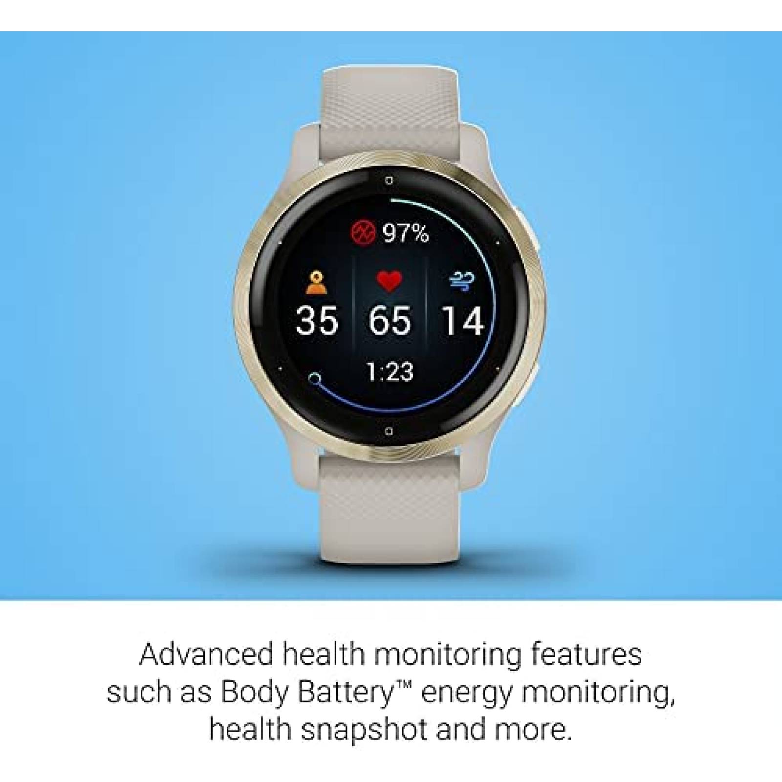 Reloj Inteligente Garmin Venu 2S GPS Monitor Act -Dorado