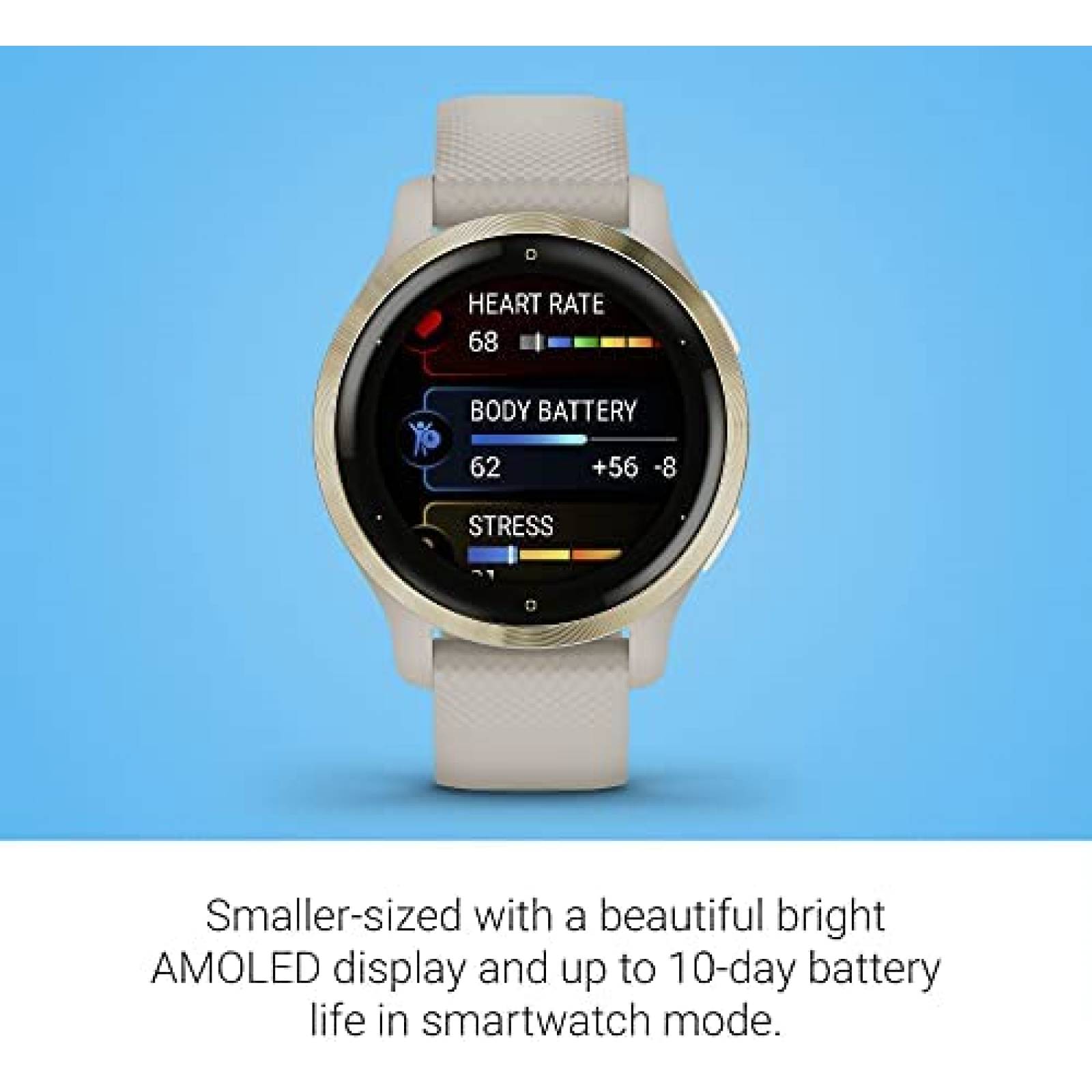 Reloj Inteligente Garmin Venu 2S GPS Monitor Act -Dorado