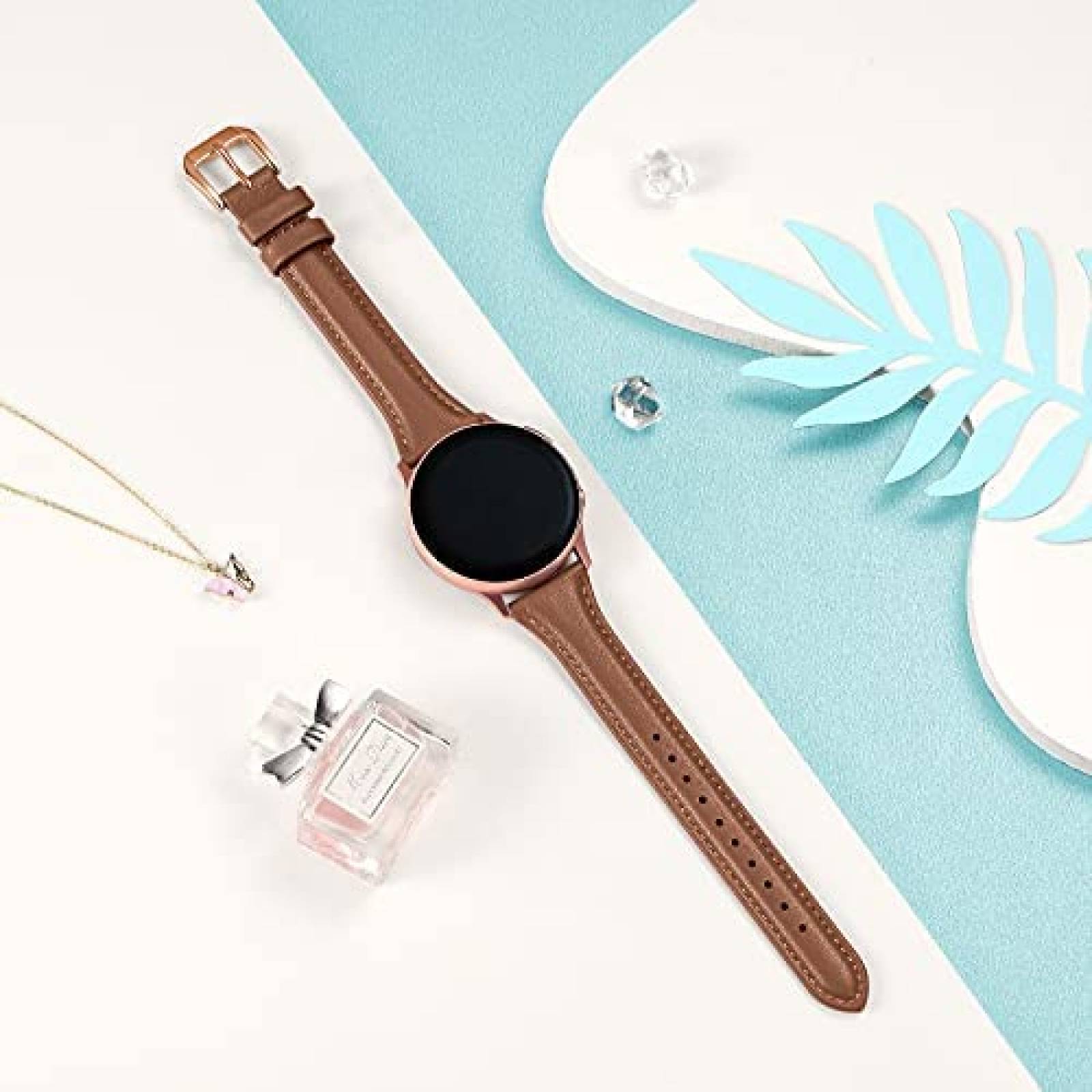 Correa para Samsung Active 2 y 4 Watch GEAK de piel -Marron