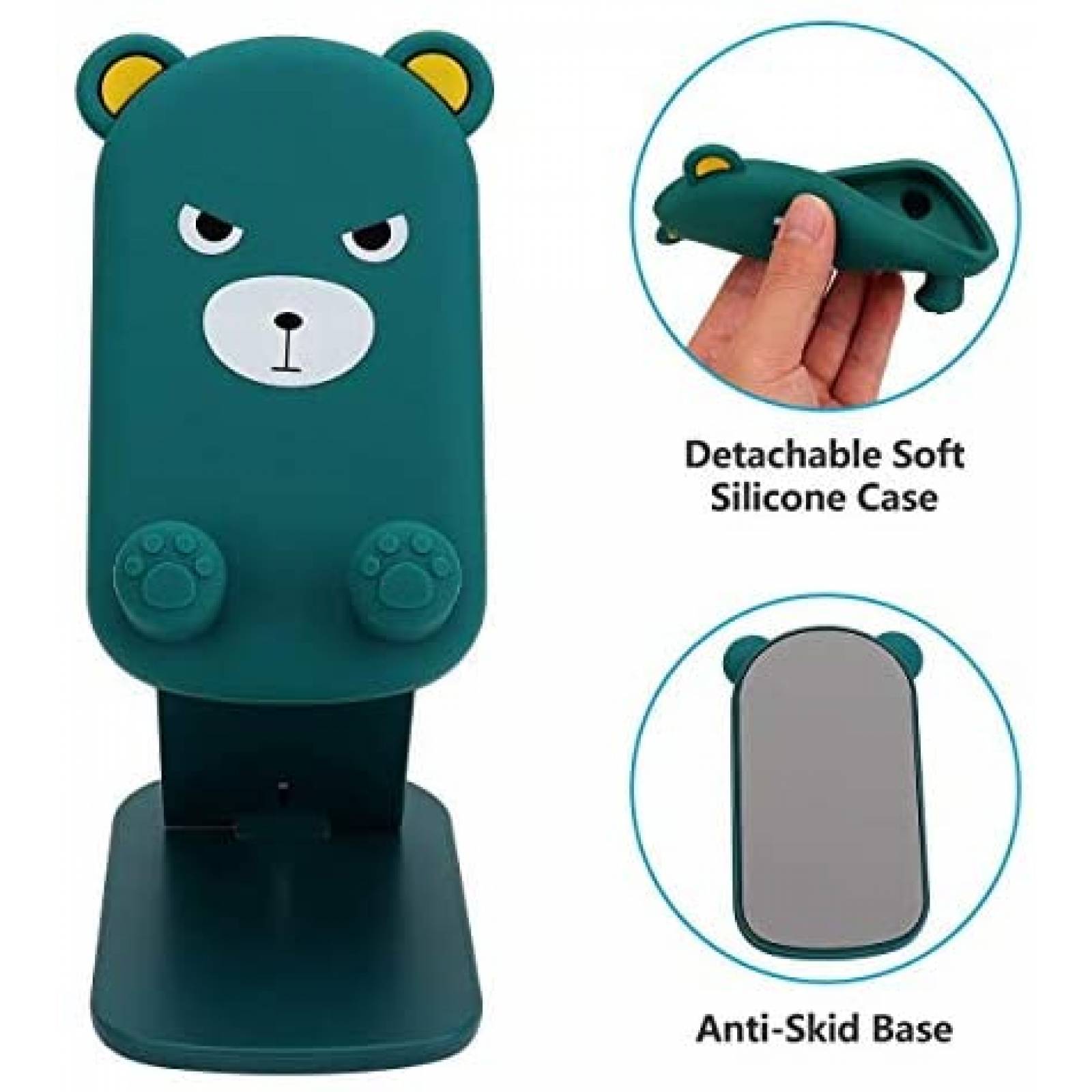 Soporte para Celular Gihaoom Oso Enojado Silicon -Turquesa