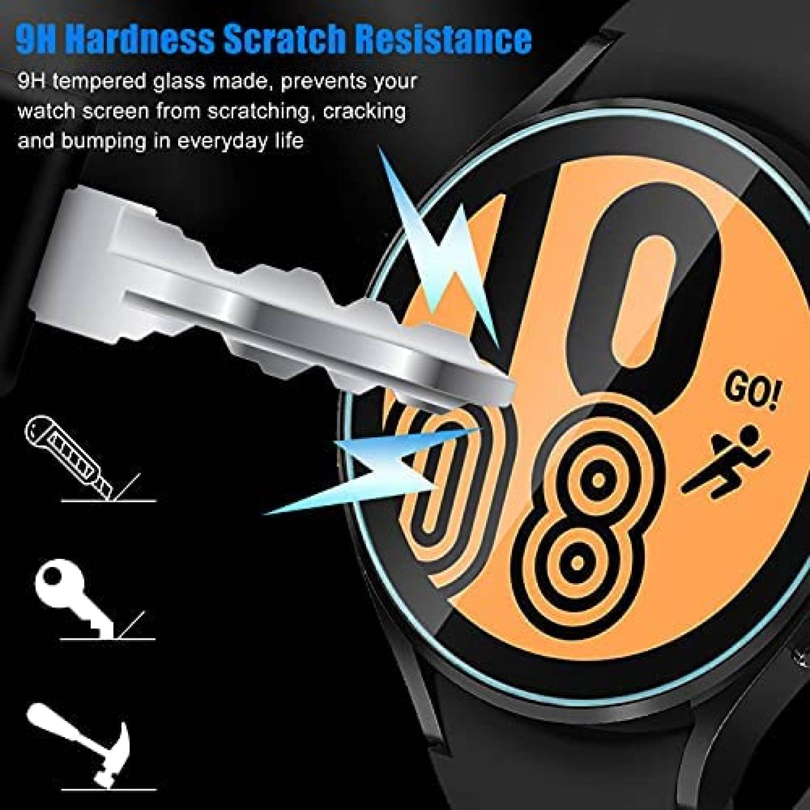 Protector de Pantalla Hierusre para Galaxy Watch 4 44mm 3Pzs