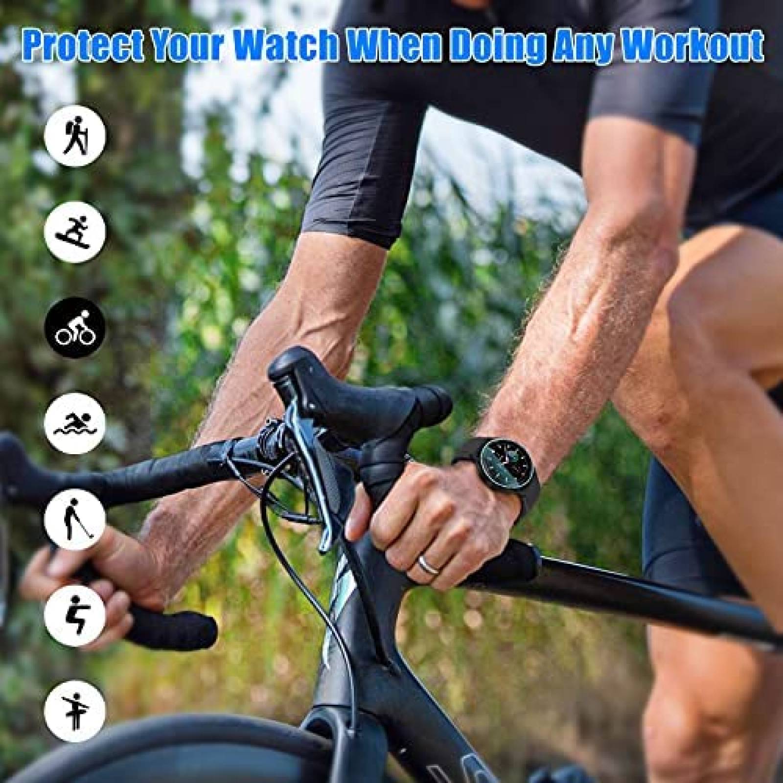 Protector de Pantalla Hierusre para Galaxy Watch 4 44mm 3Pzs