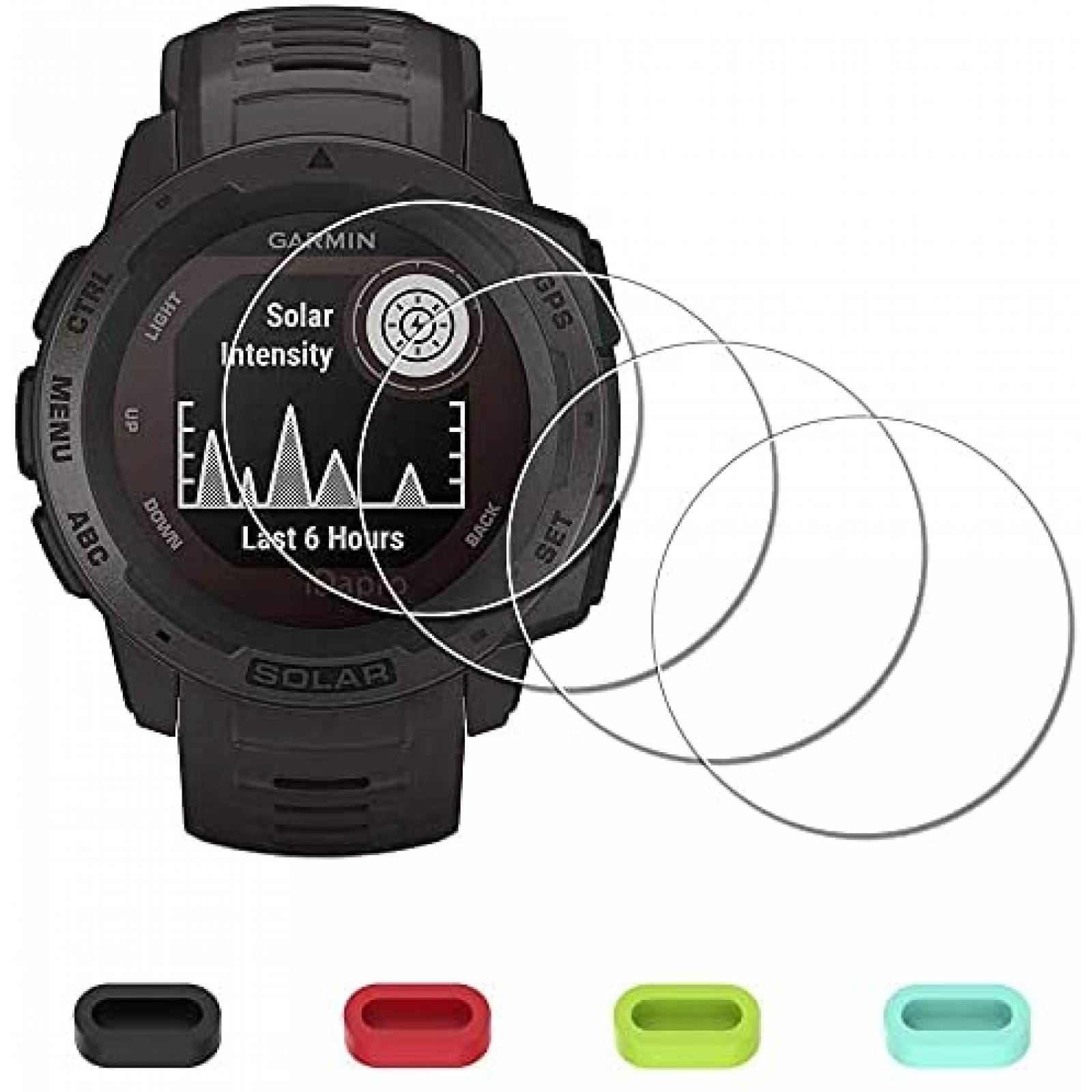 HUADU Protector De Pantalla De Reloj  3 1 Unidad  Compatible Con Garmin Instinct Crossover Solar Pelicula De Vidrio Templado Antiaranazos