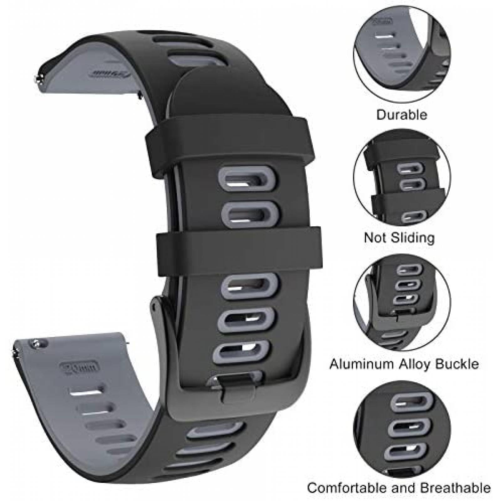 Correa ISABAKE para Samsung Gear S3 Frontier -Negro