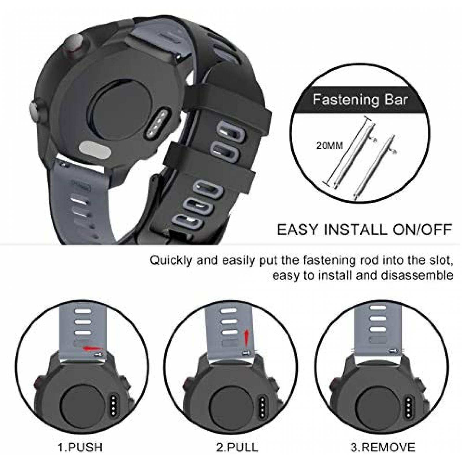 Correa ISABAKE para Samsung Gear S3 Frontier -Negro