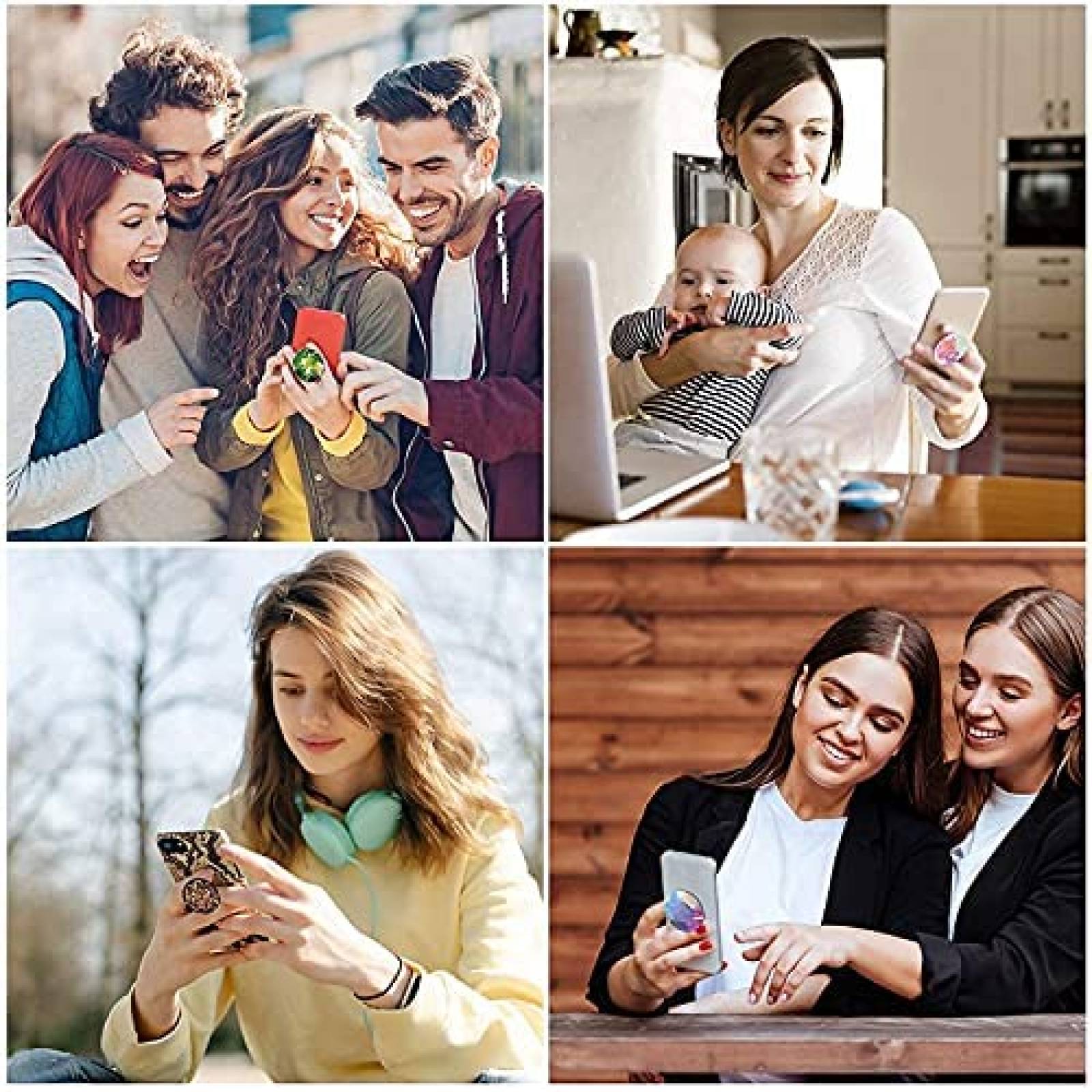 Soporte para celular IYAYUHE multifuncion marmol -Rosa