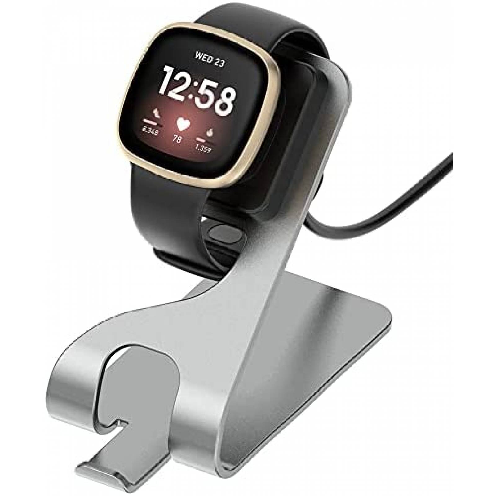 Soporte para cargador Kissmart para Fitbit Versa 3 -Gris