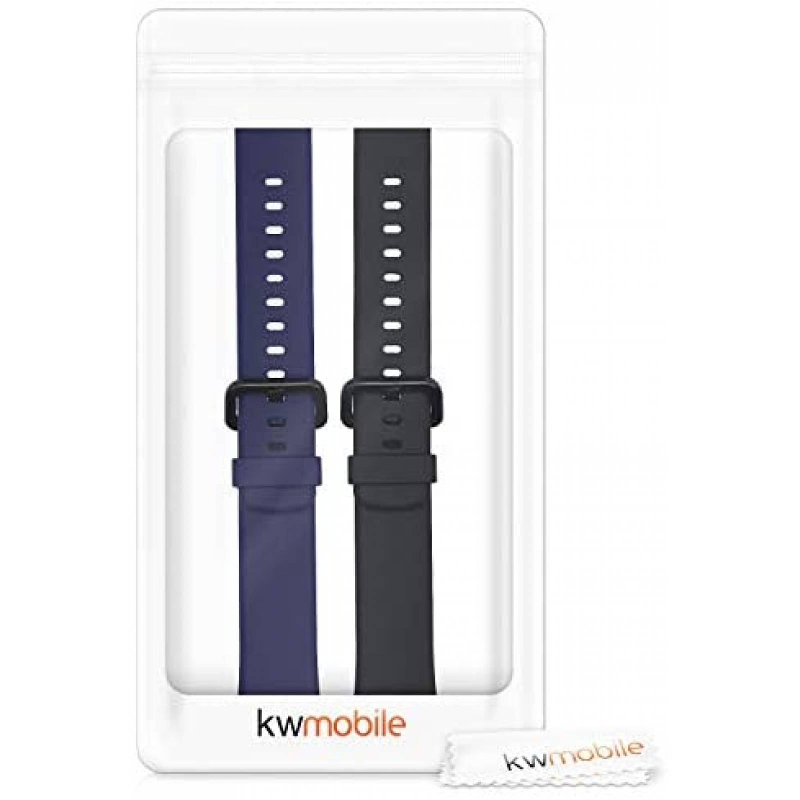 Correa kwmobile para Huami Amazfit Cor 2 2 Pzs -Azul y Negro