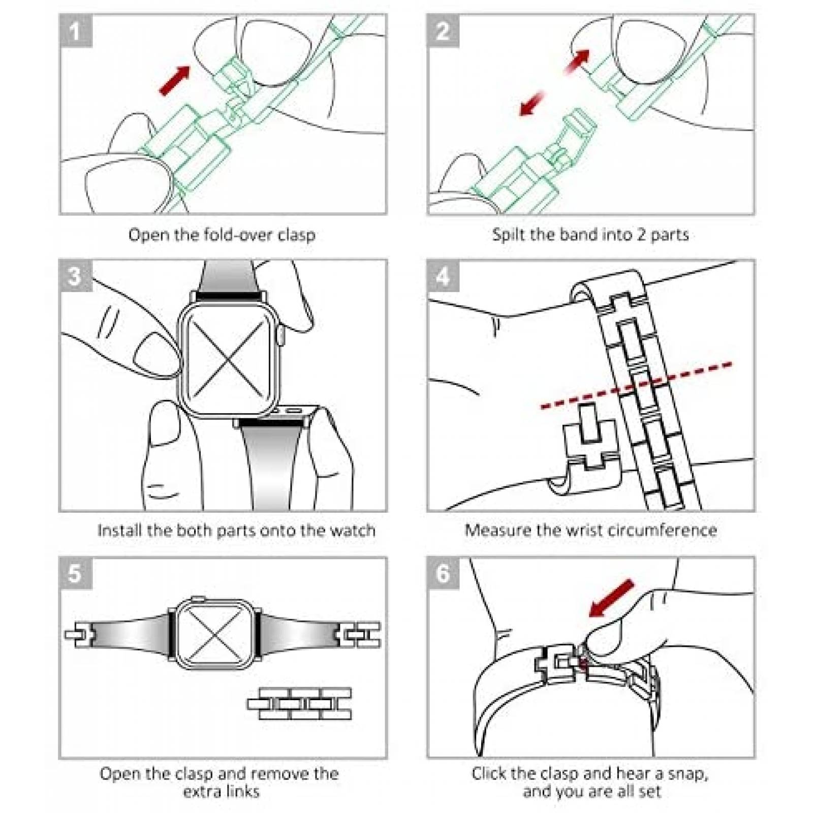 Pulsera NewWays para Fitbit Versa 2/SE -Negro/Dorado