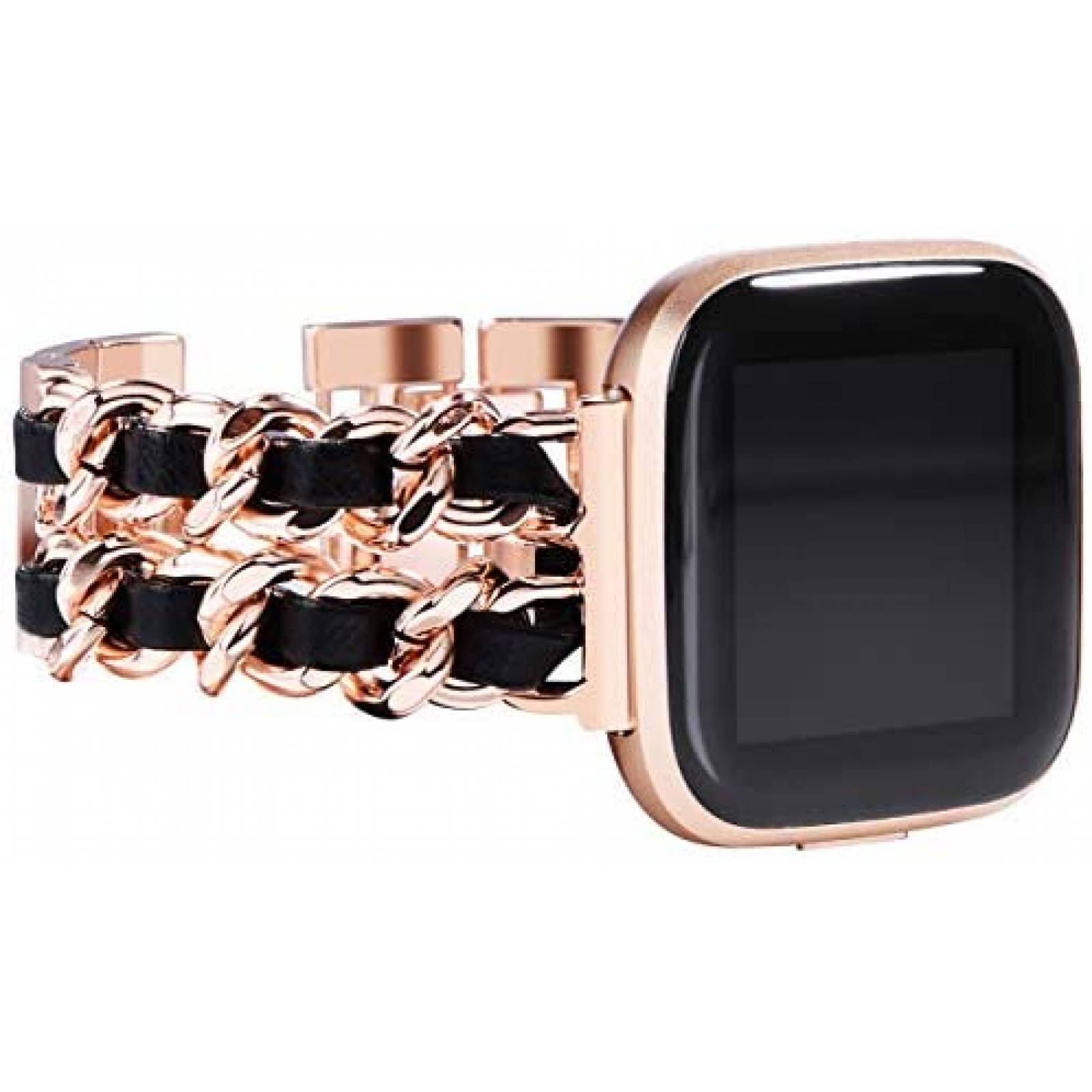 Correa NewWays para Fitbit Versa 3 -Negro/Rosa Dorado