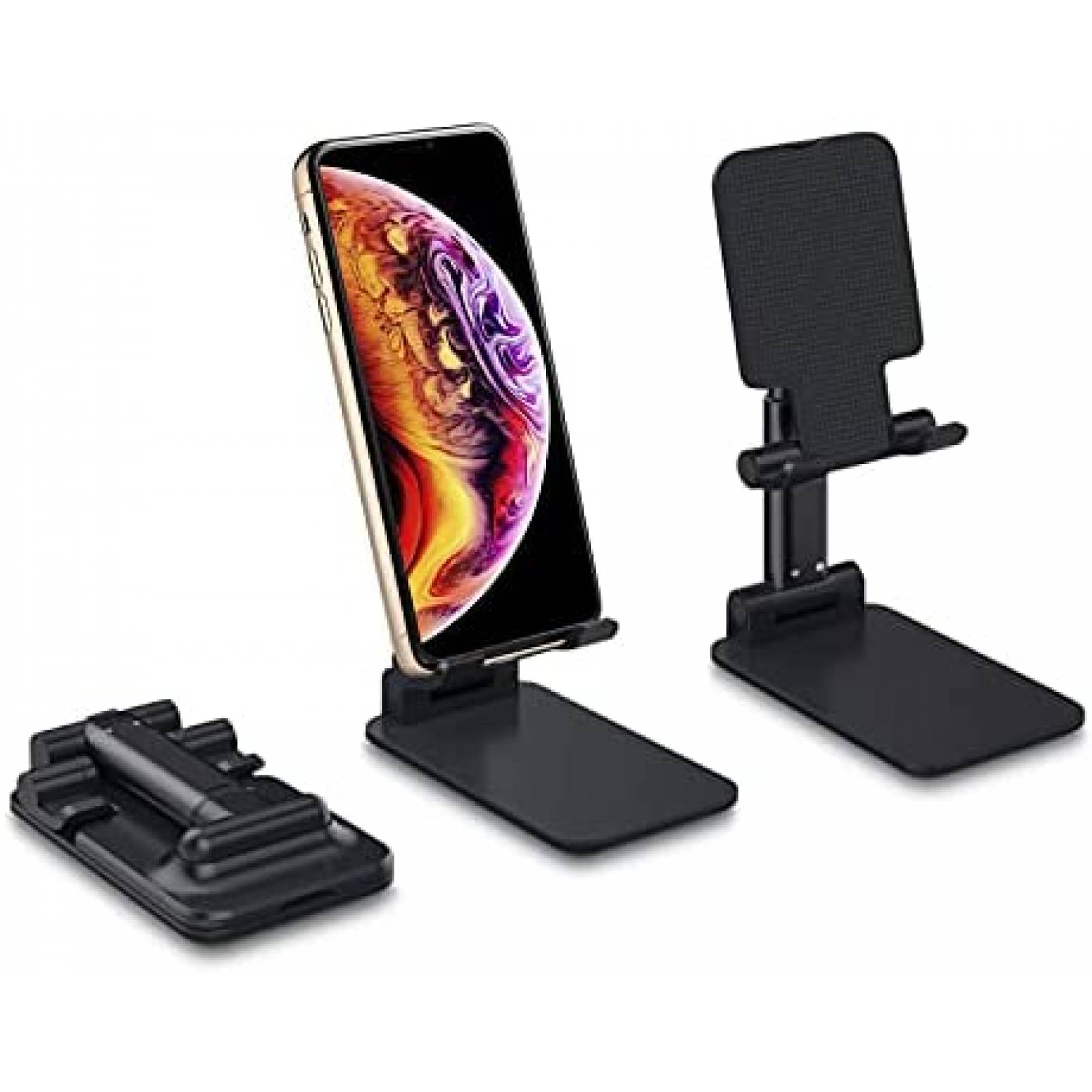 Stand para telefono PEPPER JOBS plegable de silicon -Negro