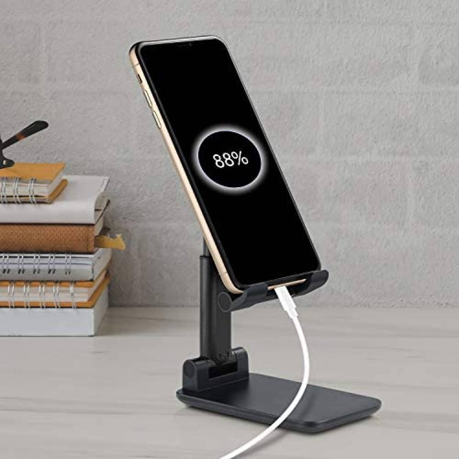 Stand para telefono PEPPER JOBS plegable de silicon -Negro