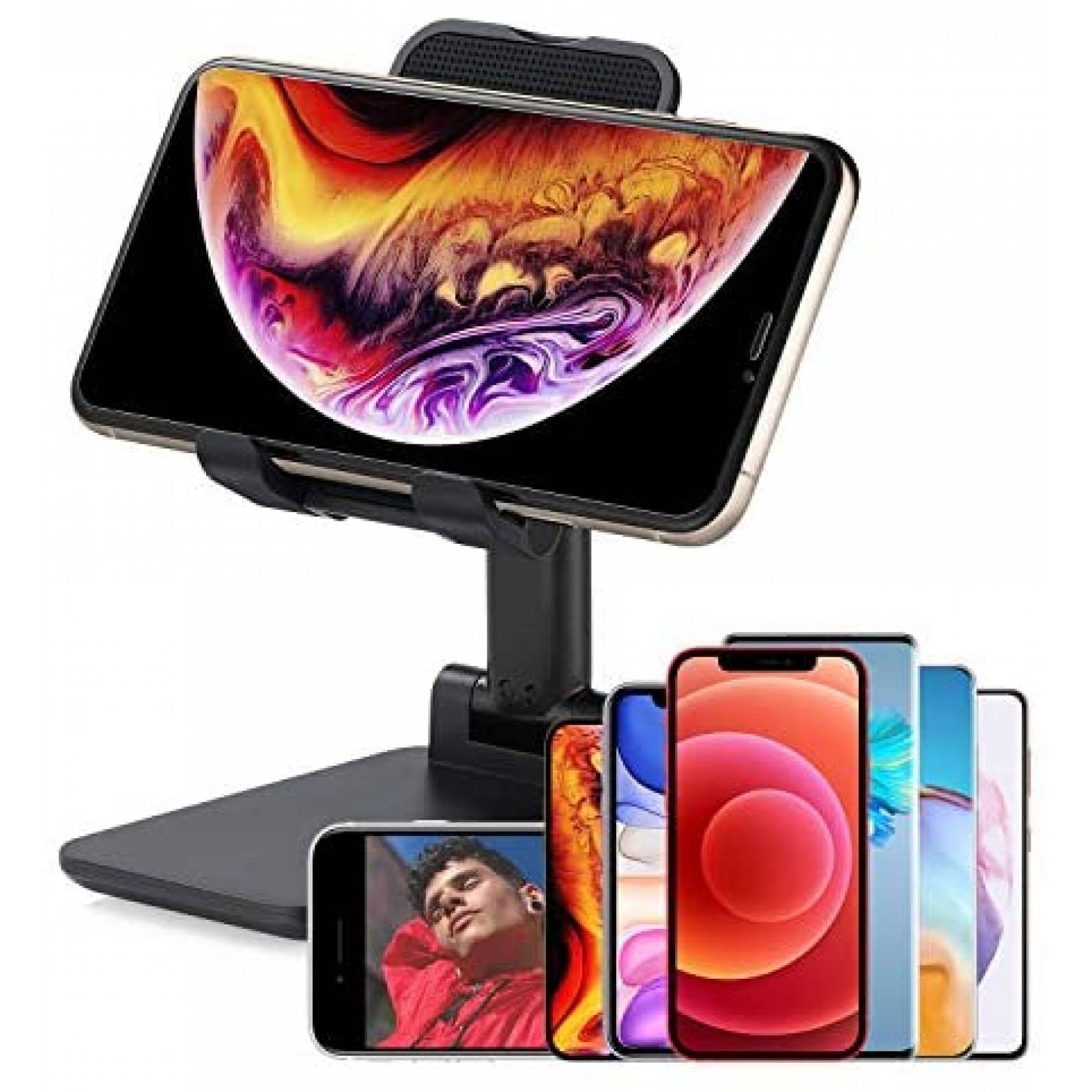 Stand para telefono PEPPER JOBS plegable de silicon -Negro