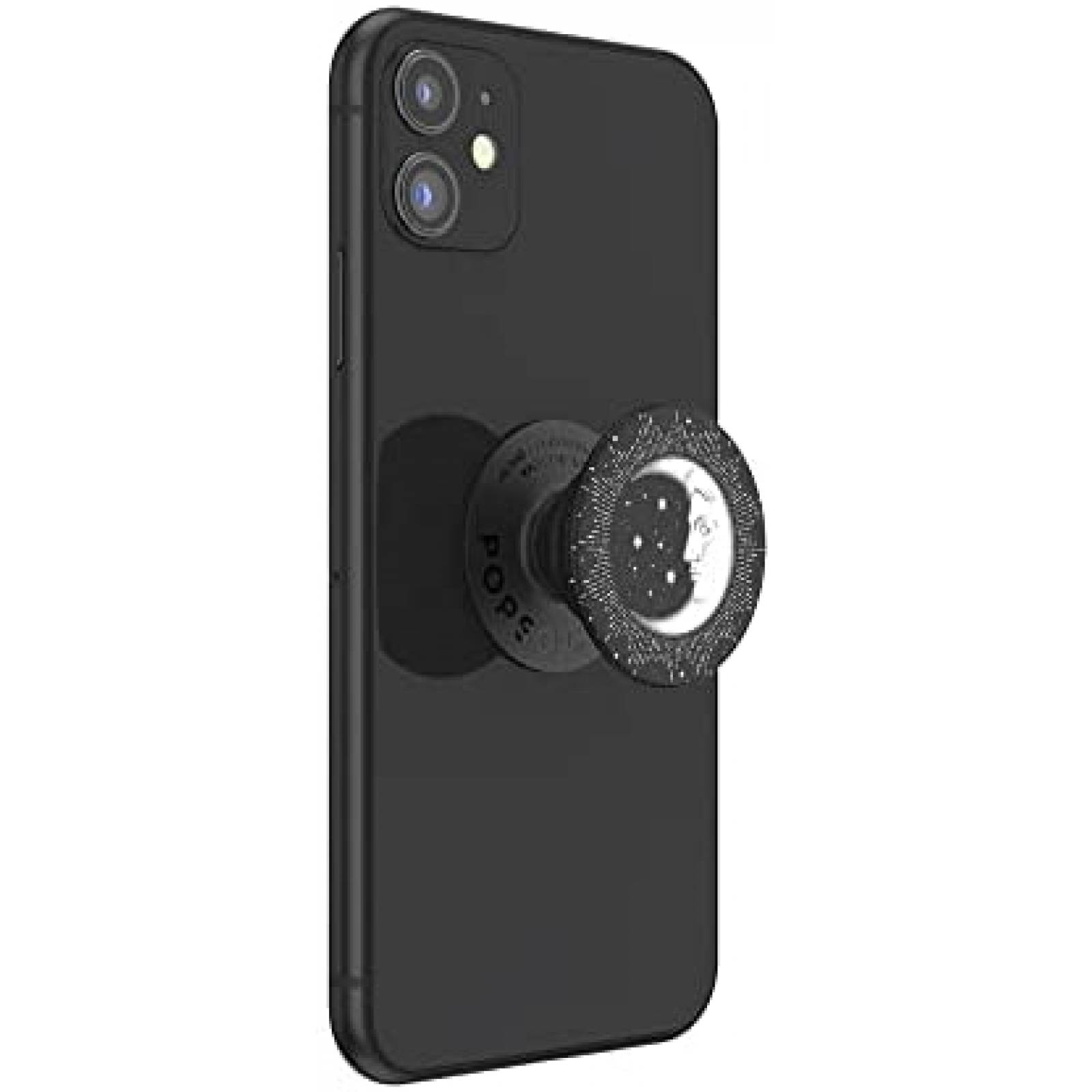 Agarre para Celular PopSockets de Luna con Rostro -Negro