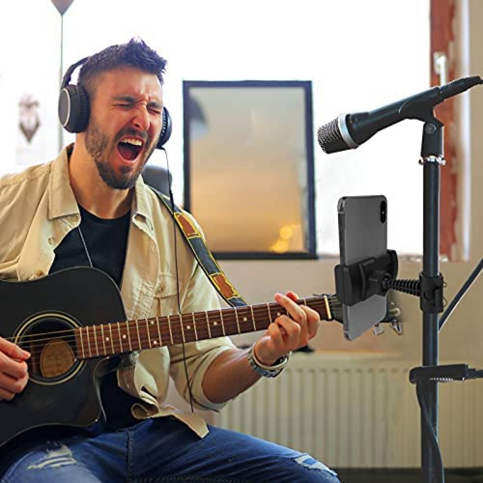 Soporte de microfono QIAYA para celular giratorio de 360