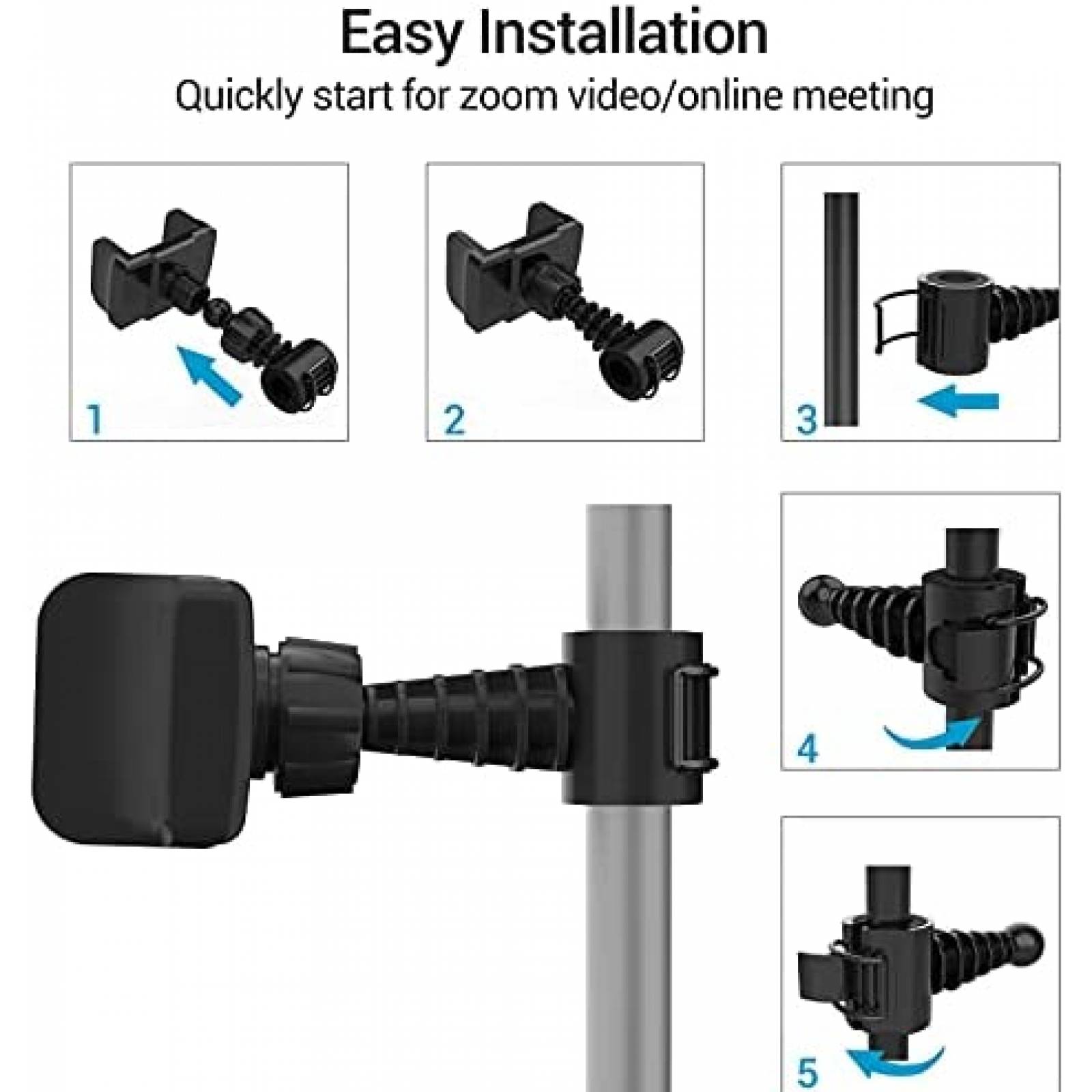 Soporte de microfono QIAYA para celular giratorio de 360
