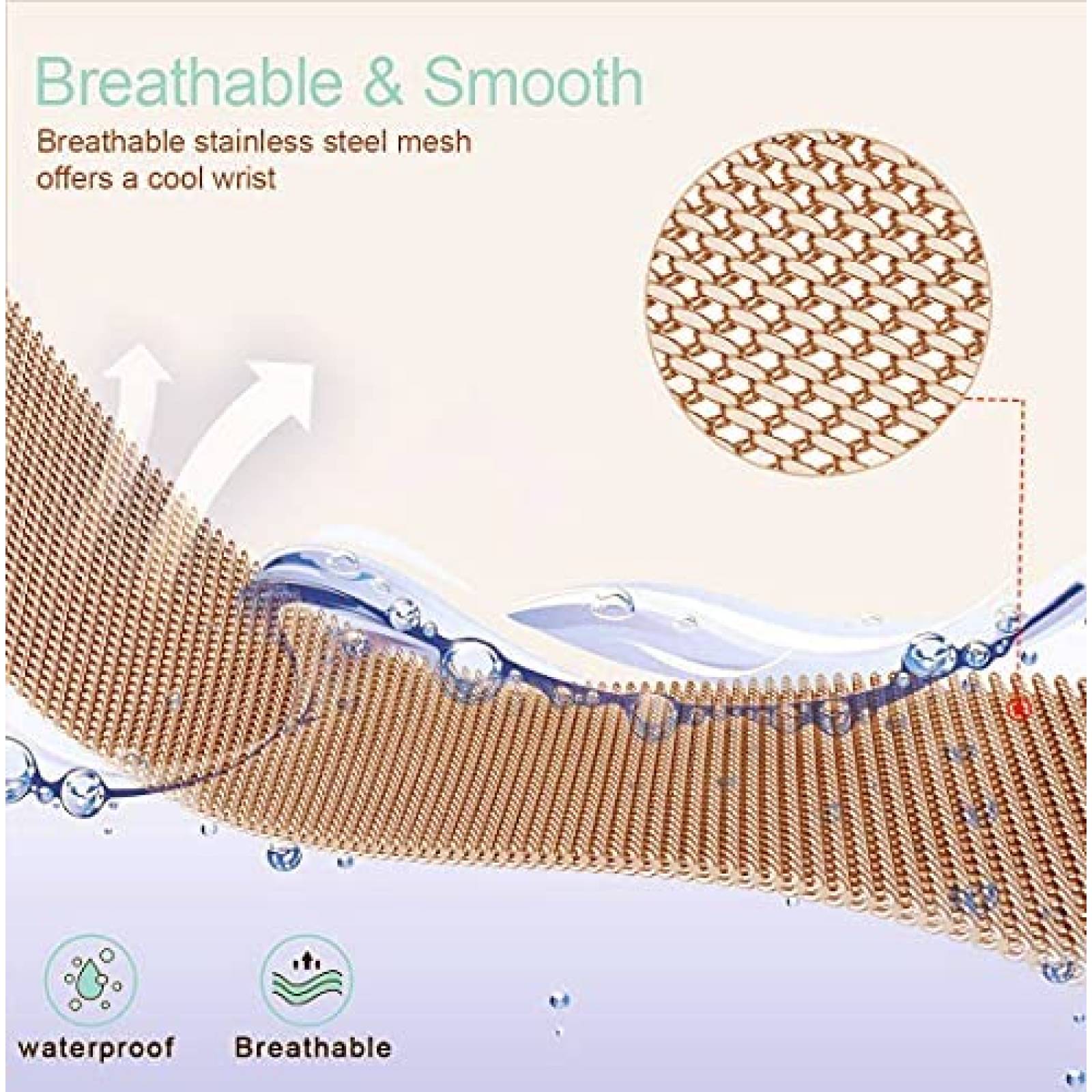 Correa de Acero Qunions para Reloj Wyze 47/1.732'' -Negro