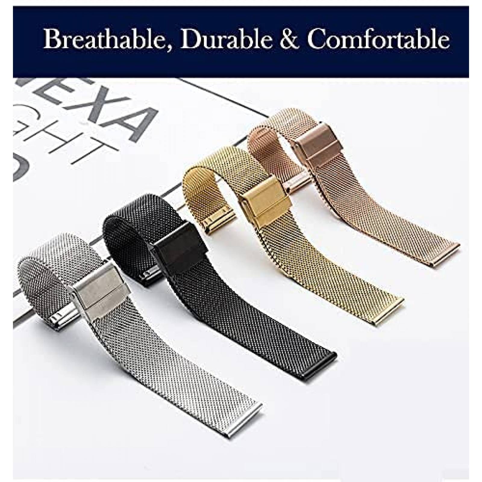 Correa de Acero Qunions para Reloj Wyze 47/1.732'' -Negro