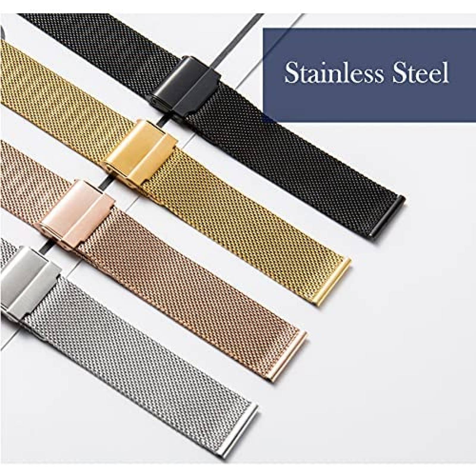 Correa de Acero Qunions para Reloj Wyze 47/1.732'' -Negro