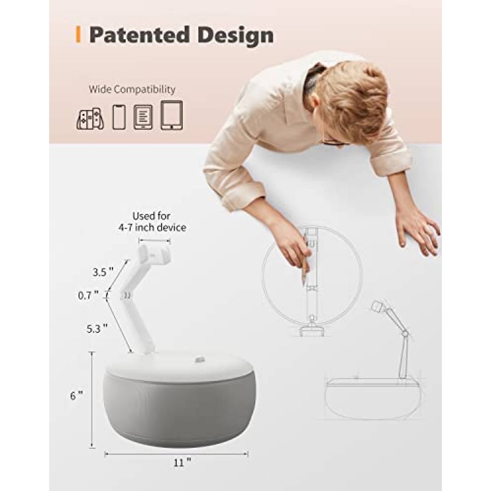 Soporte con Almohada SAIJI para Celular de 4.7-7'' -Gris