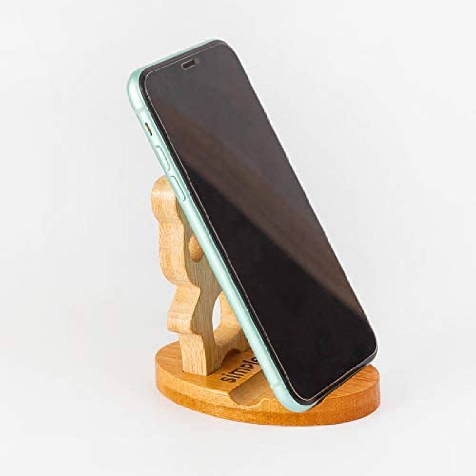 Soporte Simplesun Oso De Bambu Para Celular -Madera